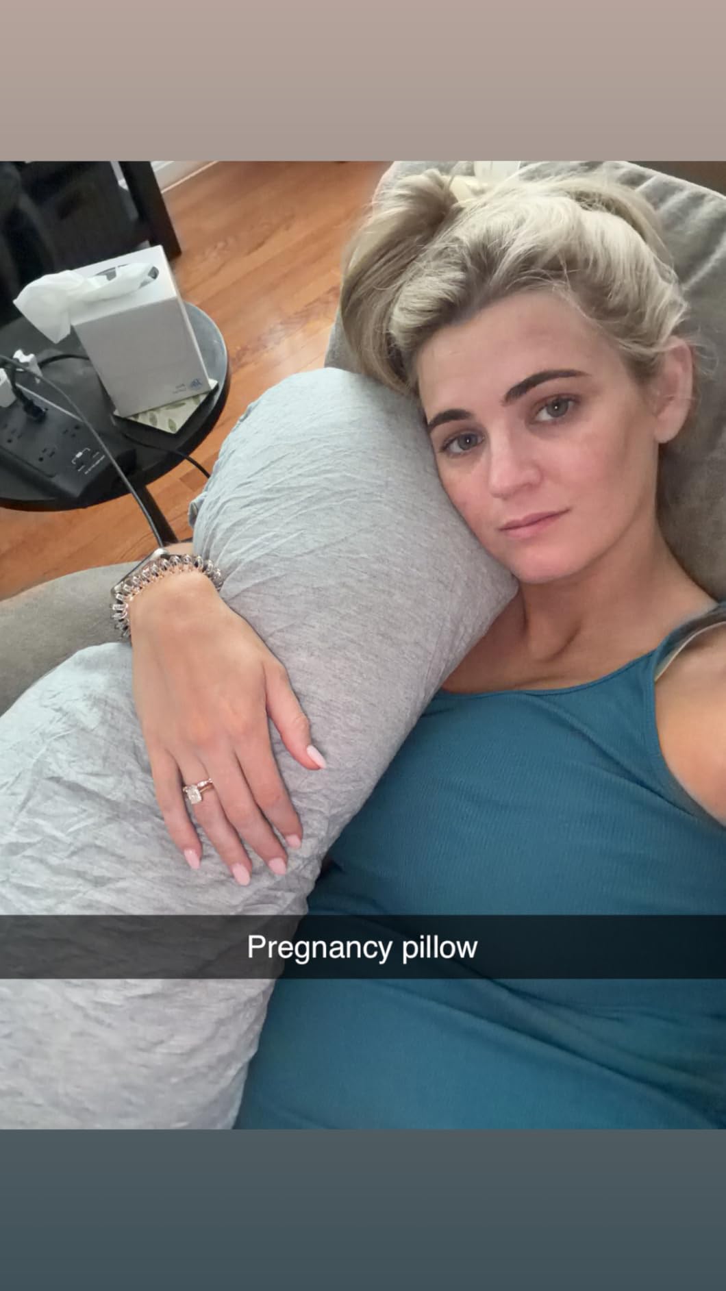 Momcozy J-Shaped Pregnancy Pillow for Sleeping with Cooling Cover, Side Sleeper Support for Belly, Hip & Leg, Deep Grey customer photo 2
