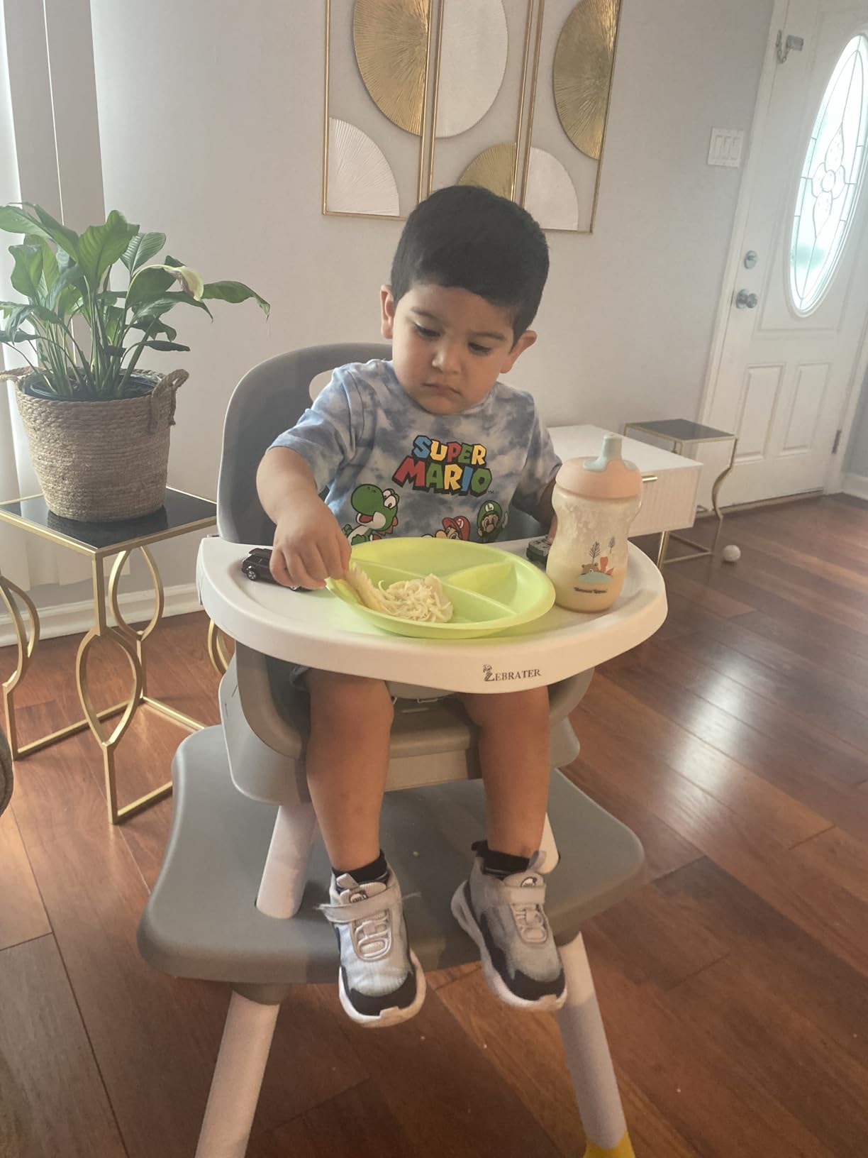 High Chairs for Babies and Toddlers, Foldable Baby High Chair with Wheels for Eating, 6 in 1 High Chair with Removable Tray, Adjustable Backrest and Height, Include 2 Bibs, Tool-Free Assembly customer photo 2