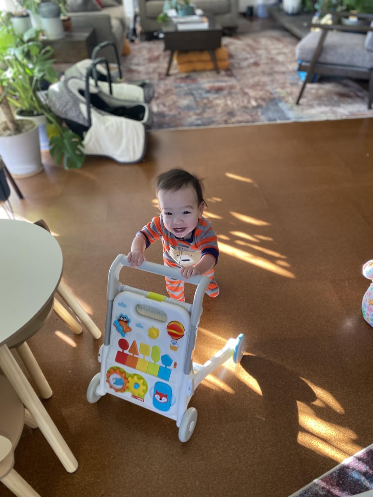 Skip Hop Baby Walker 5-in-1 Sit to Stand Convertible Light Up Walker with 50+ Activities for Developmental Play, Songs and Sounds 3 Adjustable Handle Heights and Speed Control Switch Farmstand Age 6m+ customer photo 1