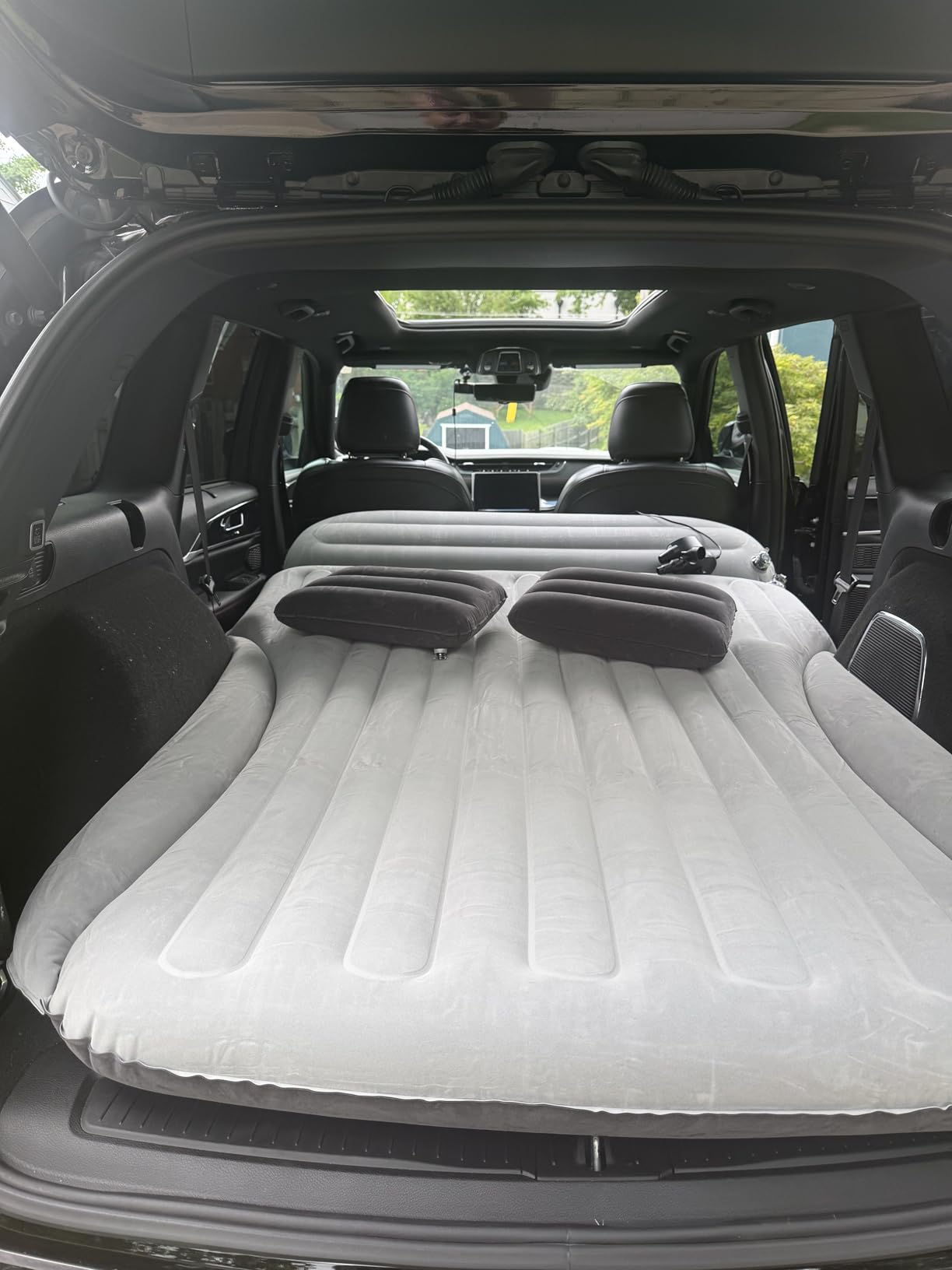 Ciremiv SUV Air Mattress, Double-Sided Thick Flocked Car Air Mattress with Built-in Pump & Pillow, Complete Sleeping Accessories for Auto Camping & Road Trips (Dark Coffee) customer photo 1
