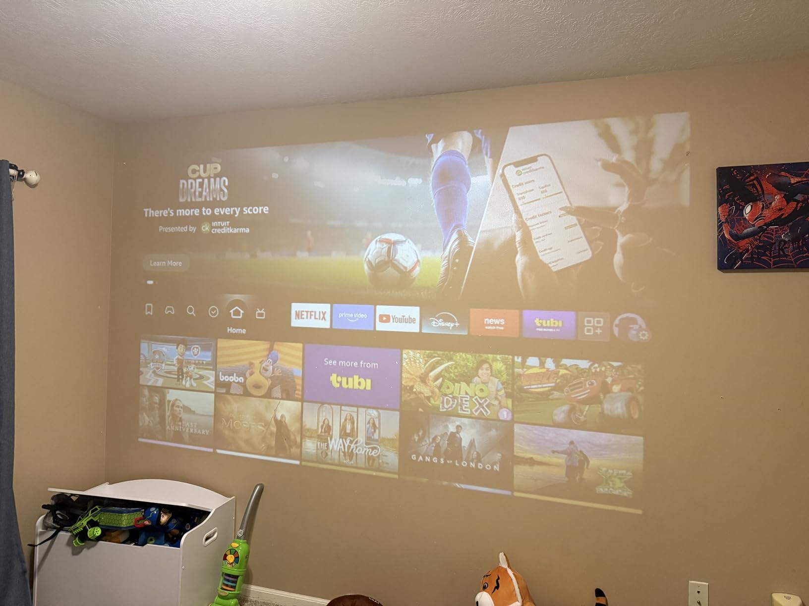 Mini Projector, Portable Projector with Wifi and Bluetooth, Built in Apps, Support 4K 1080P, 180° Rotation, Auto Keystone, Movie Projector Compatible With HDMI/USB/TV Stick/Smartphone/Laptop customer photo 1