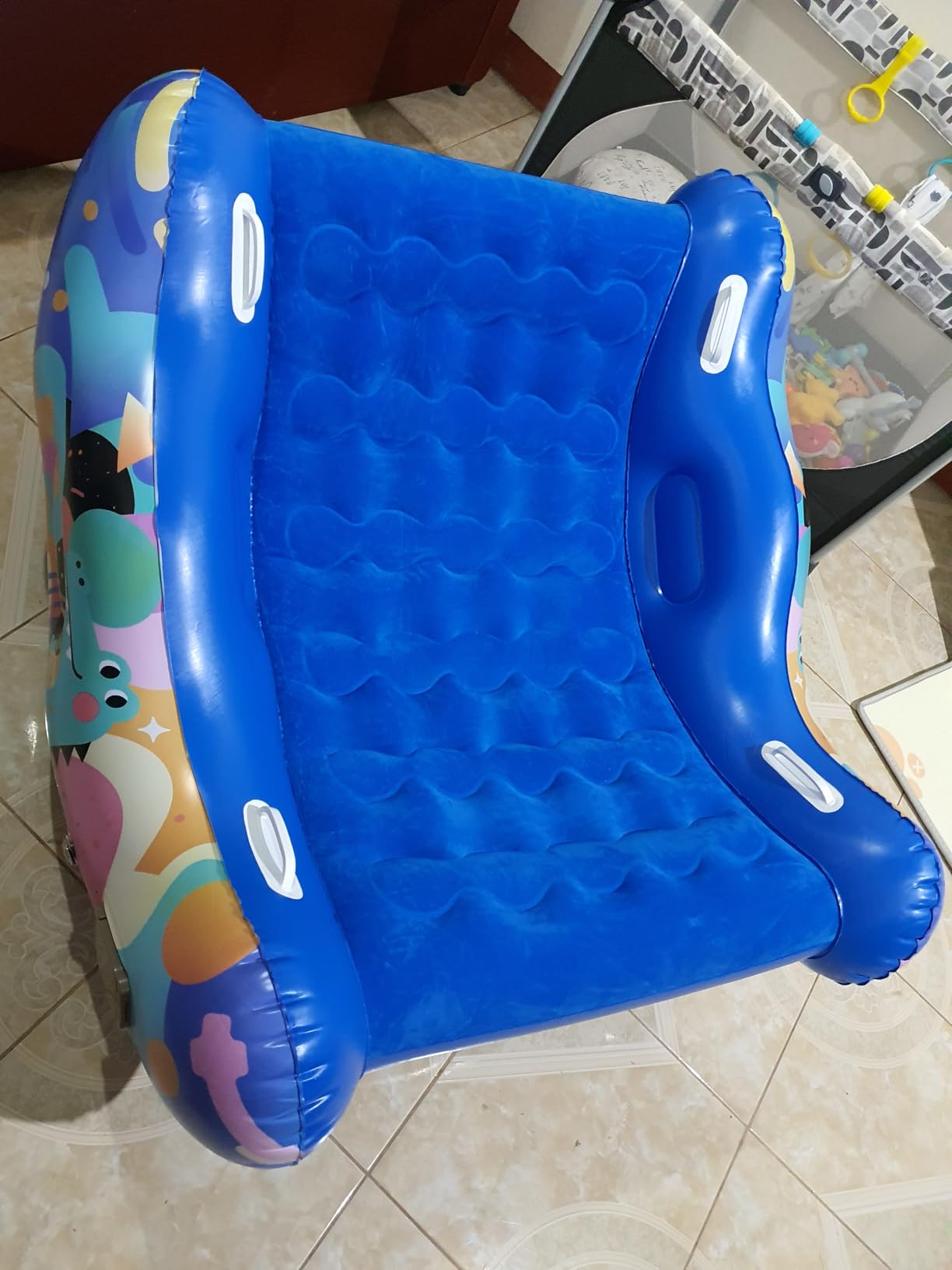 Inflatable Sensory Chair for Autistic Kids - Toddler Rocking Chair for Sensory Seeking, ADHD & Calming - Blow Up Crash Pad for Deep Pressure Therapy in Sensory Room, Birthday Gifts for Boys Girls customer photo 2