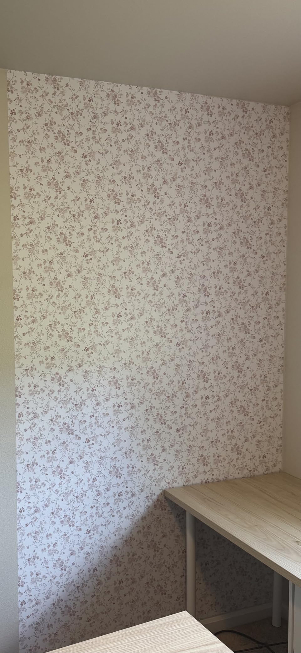 Floral Peel and Stick Wallpaper Vintage Wallpaper 78.7 x 17.3 Pink Floral Wall Paper Peel and Stick Cherry Blossom Contact Paper for Nursery Bathroom Kitchen Self-Adhesive Vinyl Waterproof customer photo 2