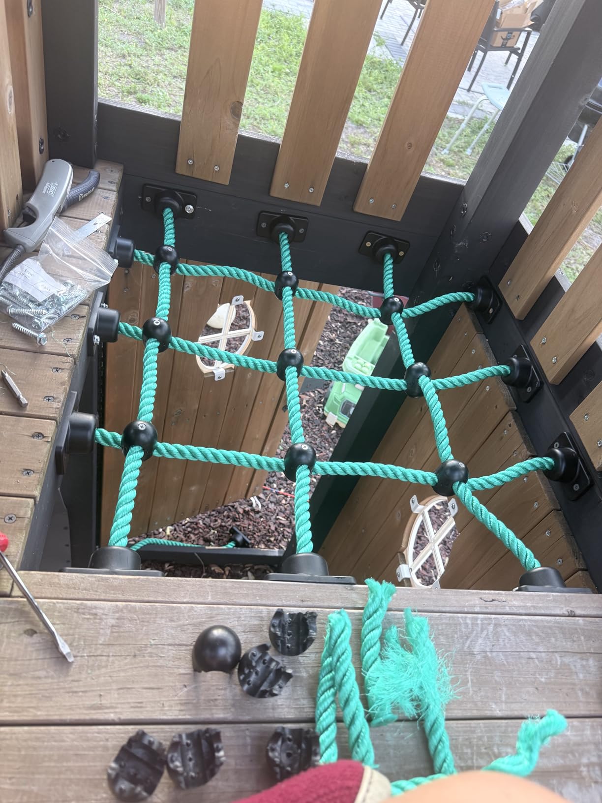 Climbing Net for Kids with Installation Base for 30