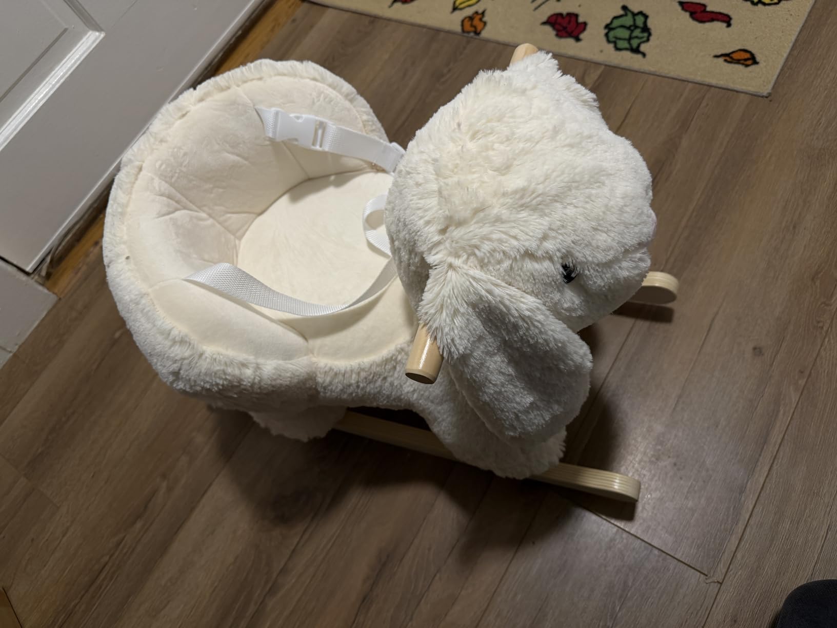 labebe Baby Rocking Horse, Plush Rabbit Animal Rocker, Wooden Rocking Horse with Seat Belt, Kid Ride On Toy for 12M+ Baby Girls, Nursery Birthday customer photo 2