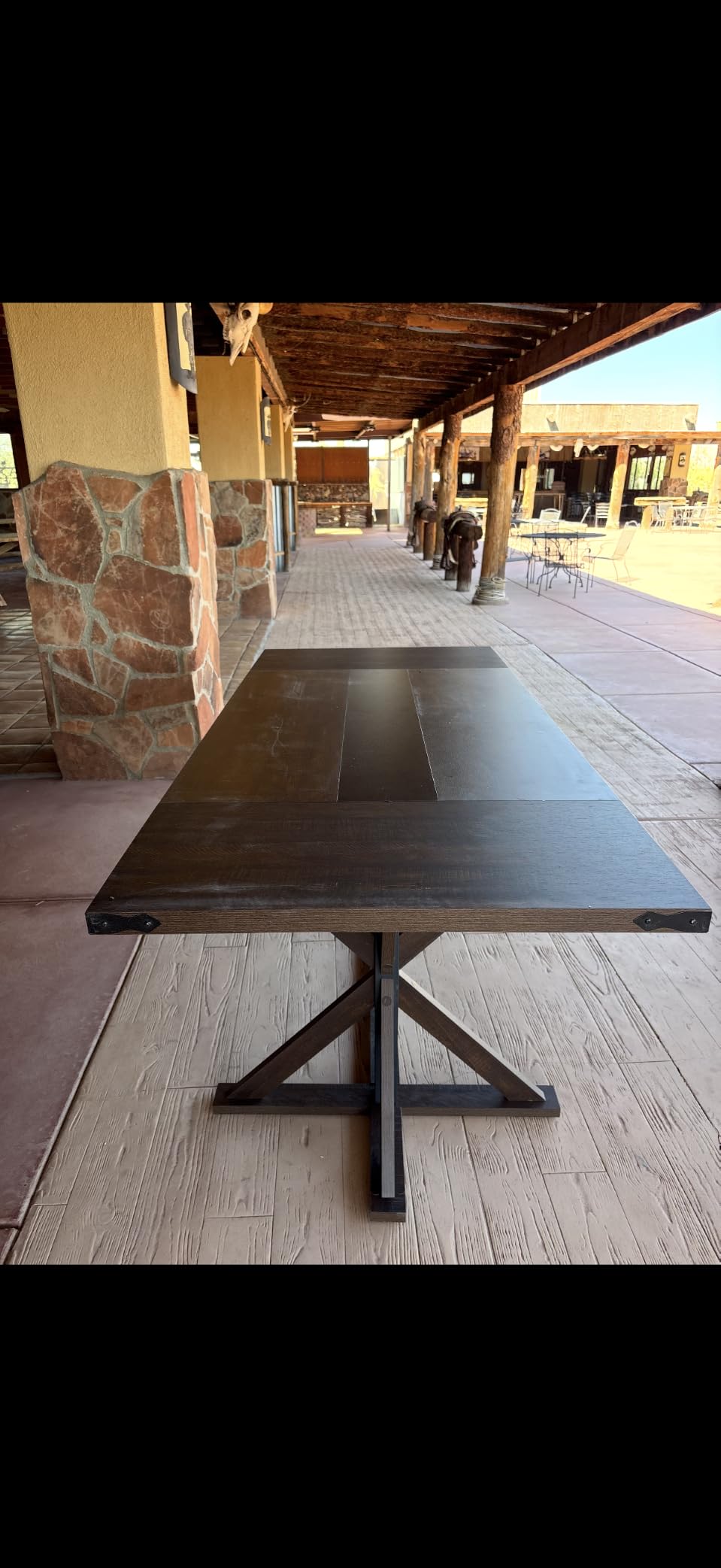 Hlivelood Dining Table for 8 10 People, Rectangular Kitchen Farmhouse Table W/Waterproof Wood Tabletop, Long Dining Room Tables W/Wood Strip Base for Kitchen Living Room (94IN BR&BK) customer photo 1