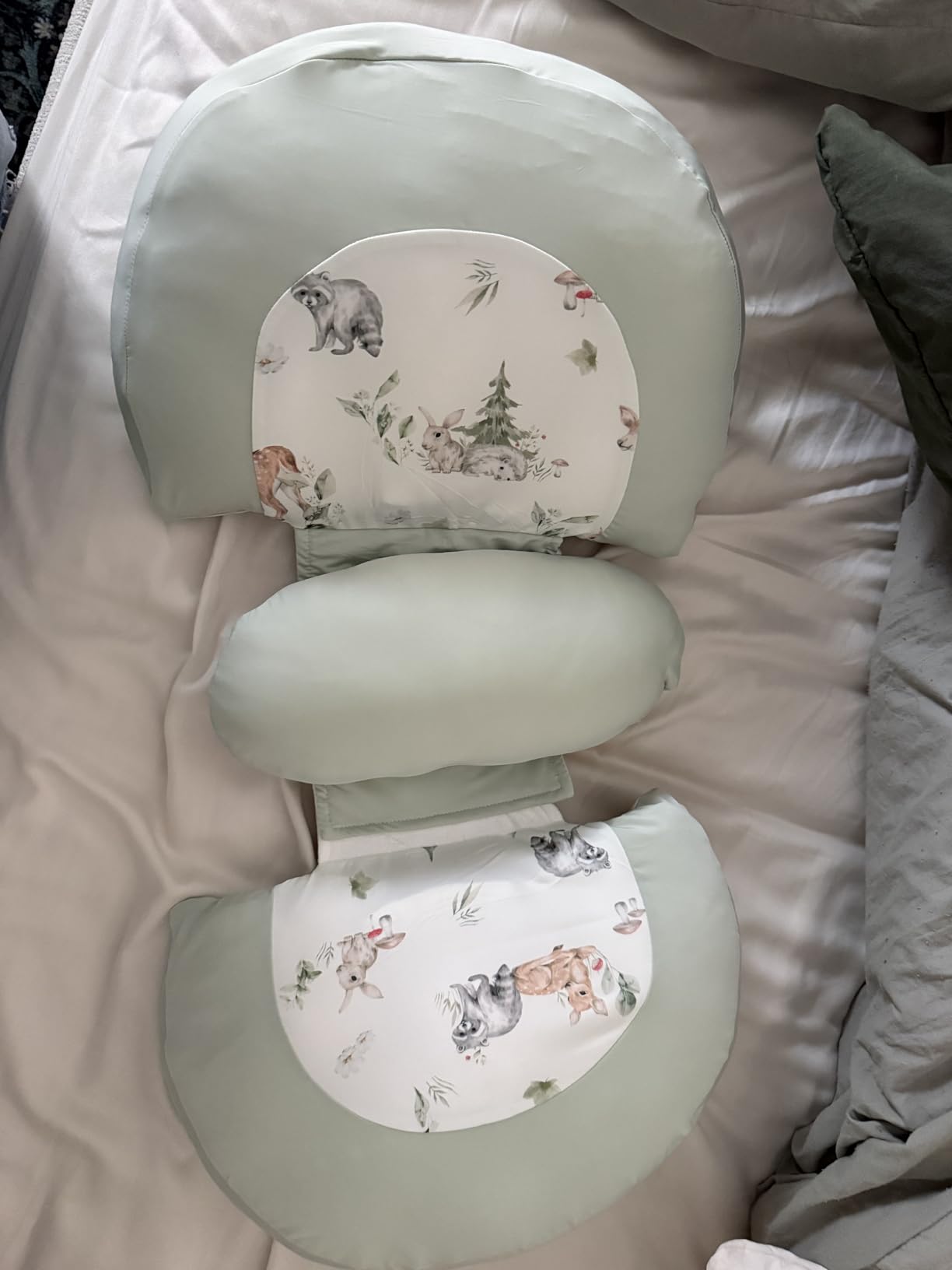 PATPAT Portable Pregnancy Wedge Pillow, Adjustable Maternity Pillow with Removable Cooling Cover, Support for Back, Belly and Hips, Travel Pregnancy Pillow with Small Pillow customer photo 1