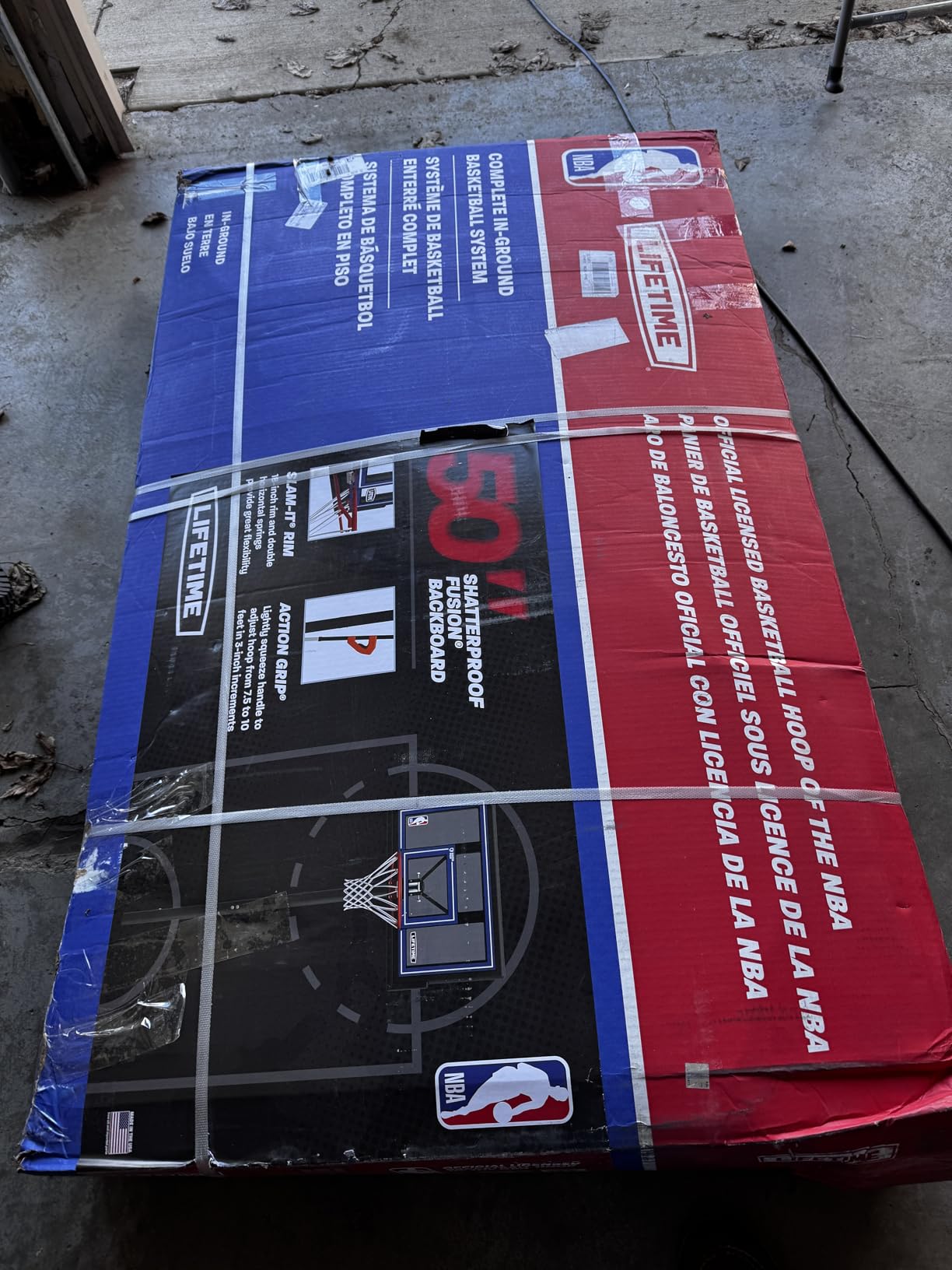 Lifetime NBA In-Ground Basketball Hoop, 50 Inch Shatterproof Fusion Backboard, Adjustable Height 7.5-10 Ft, Action Grip Adjust, Slam-It Rim customer photo 1
