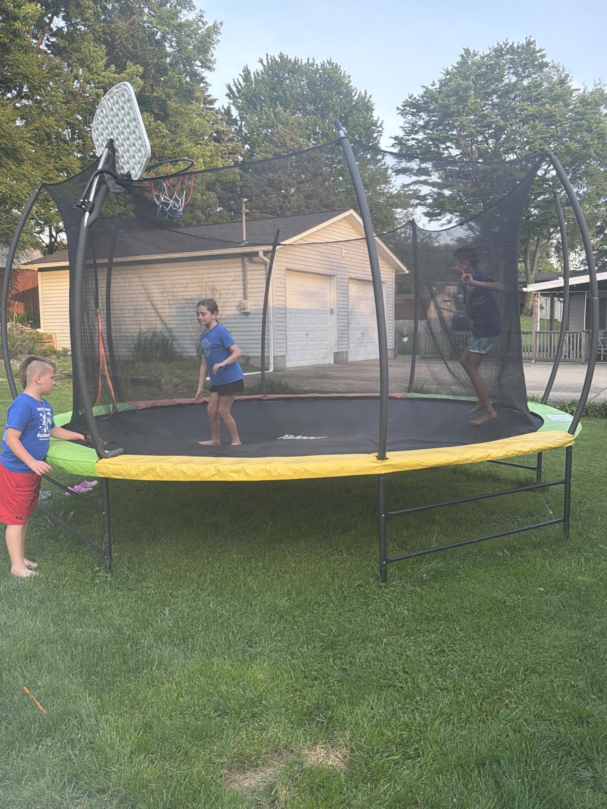 Yohood 14FT Recreational Trampoline with Enclosure Net and Ladder, ASTM Approved for Kids and Adults, with Additional 8 Stabilizer Bars and Anti-Rust Coated Galvanized Frame customer photo 1