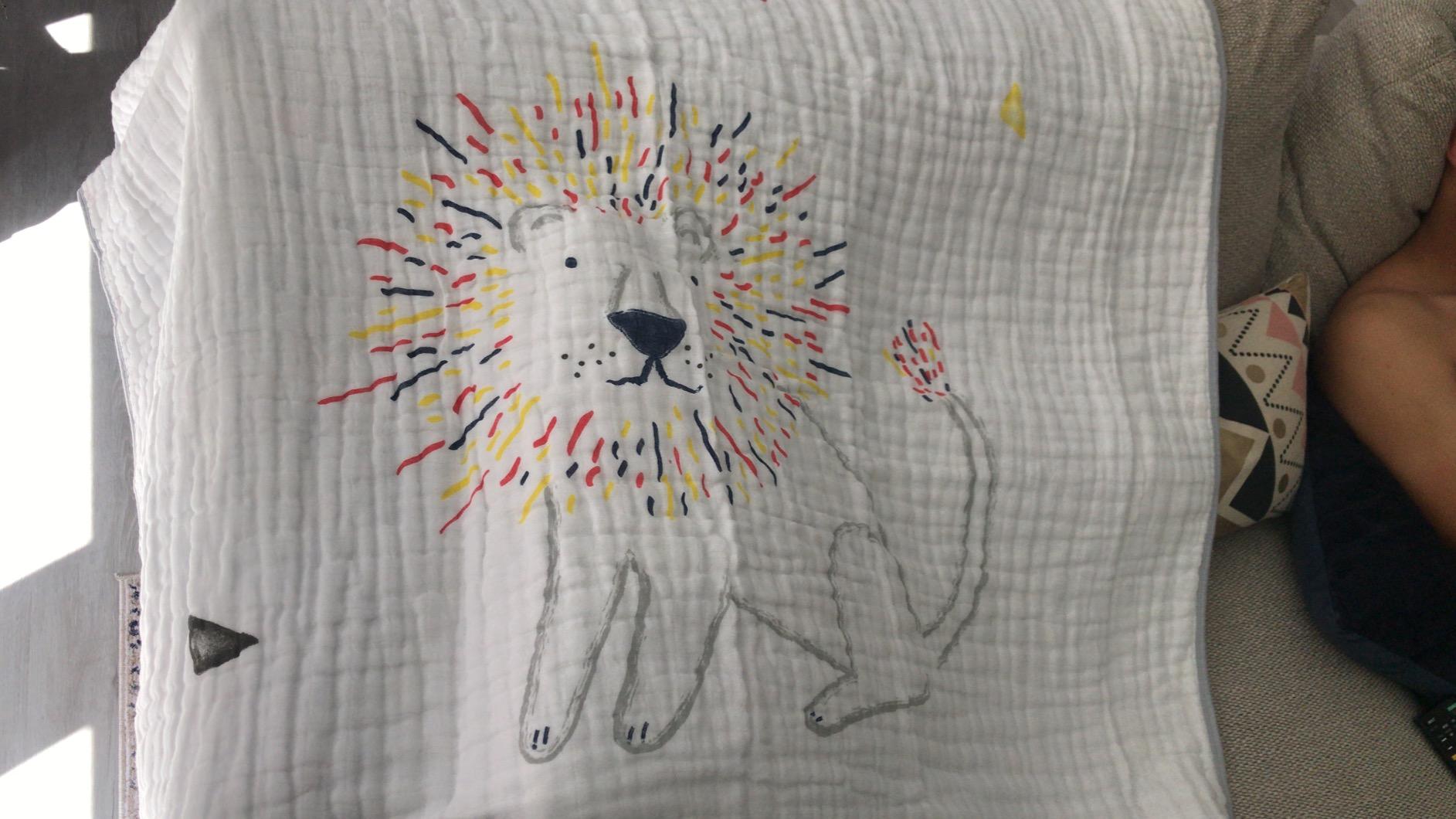 aden + anais 100% Organic Cotton Muslin Dream Blanket, Perfect for Babies, Infants and Toddlers, Crib Blanket, Nursery Essential, Space Orbit customer photo 2