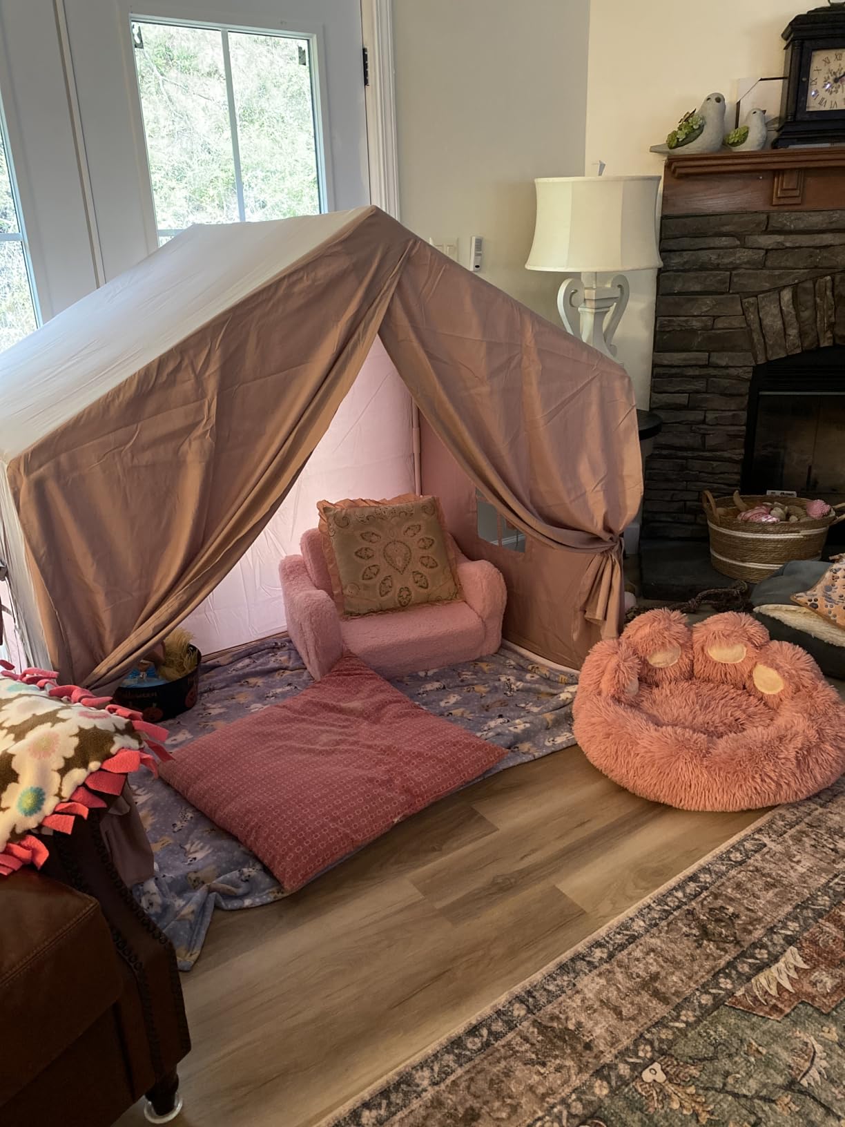 Sisticker Kids Tent Indoor with Mat - Play Tents for Toddlers, Inside Tent for Girls Boys, Teepee Outdoor Playhouse Birthday Gifts Toys (Cream White) customer photo 1