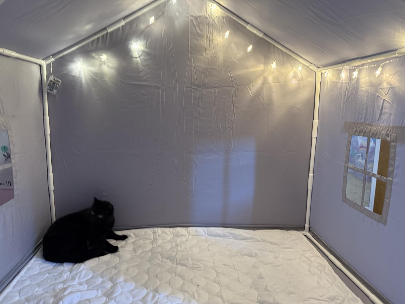 Sisticker Kids Tent Indoor with Mat - Play Tents for Toddlers, Inside Tent for Girls Boys, Teepee Outdoor Playhouse Birthday Gifts Toys (Cream White) customer photo 2