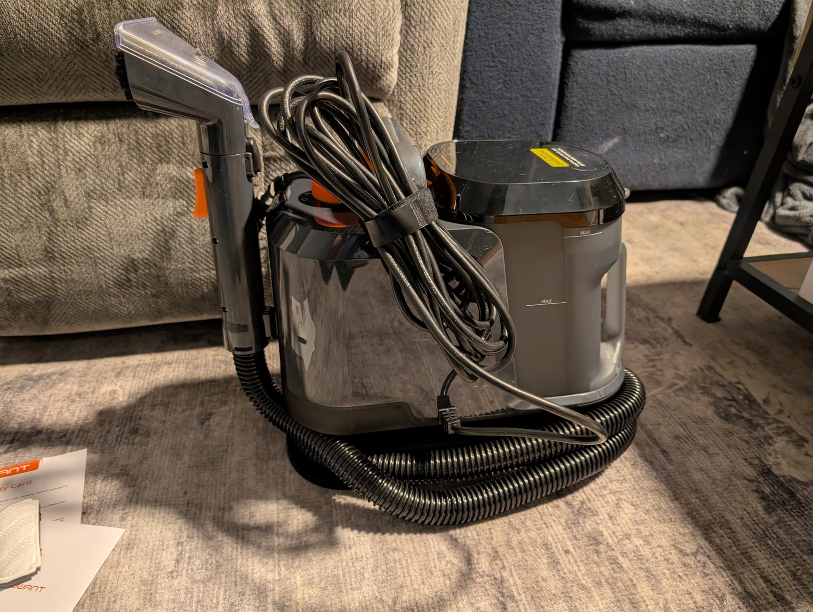 Uwant Portable Carpet Cleaner with Steam& Hot Water 18Kpa Upholstery Cleaner Machine for Pets with Cleaning Tools& Solution Carpet Steam Cleaner for set of 1 Cars,Couch,Furniture customer photo 2