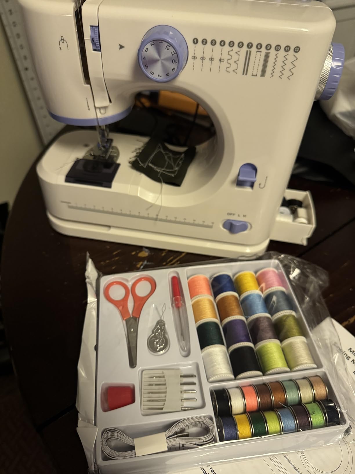 Portable Tabletop Beginner Mini Sewing Machine for Home Use, Compact & Easy-to-Use Sewing Machine for Quick Repairs, DIY Crafts & Alterations, Giftable Sewing Machine for Beginners, Kids & Adults customer photo 1