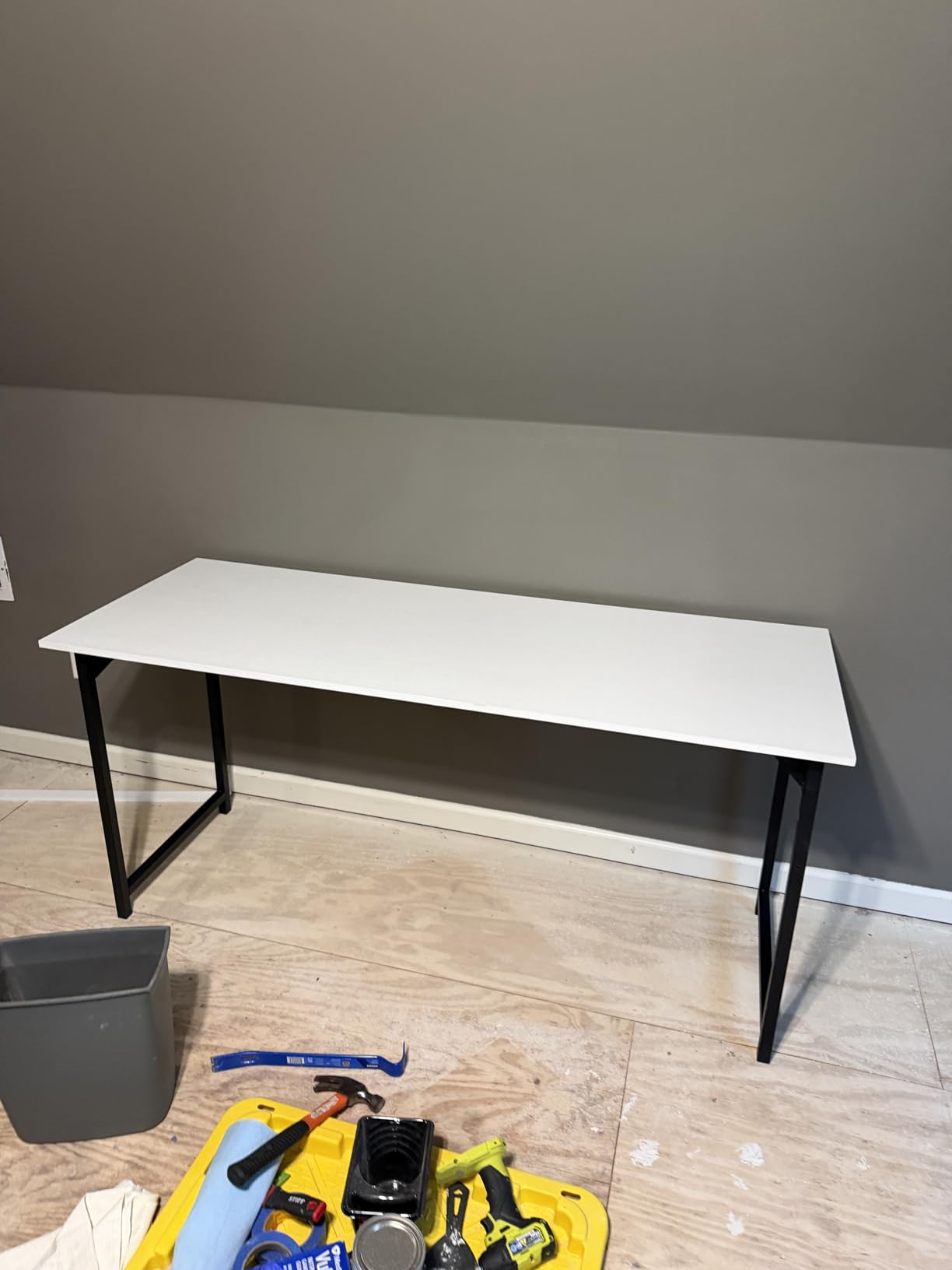 DUMOS 32 Inch Small Computer Desk for Home Office, Gaming Writing Desks for Bedroom Modern Study Work Table Simple Style Workstation with Reinforcement Structure, Black customer photo 2