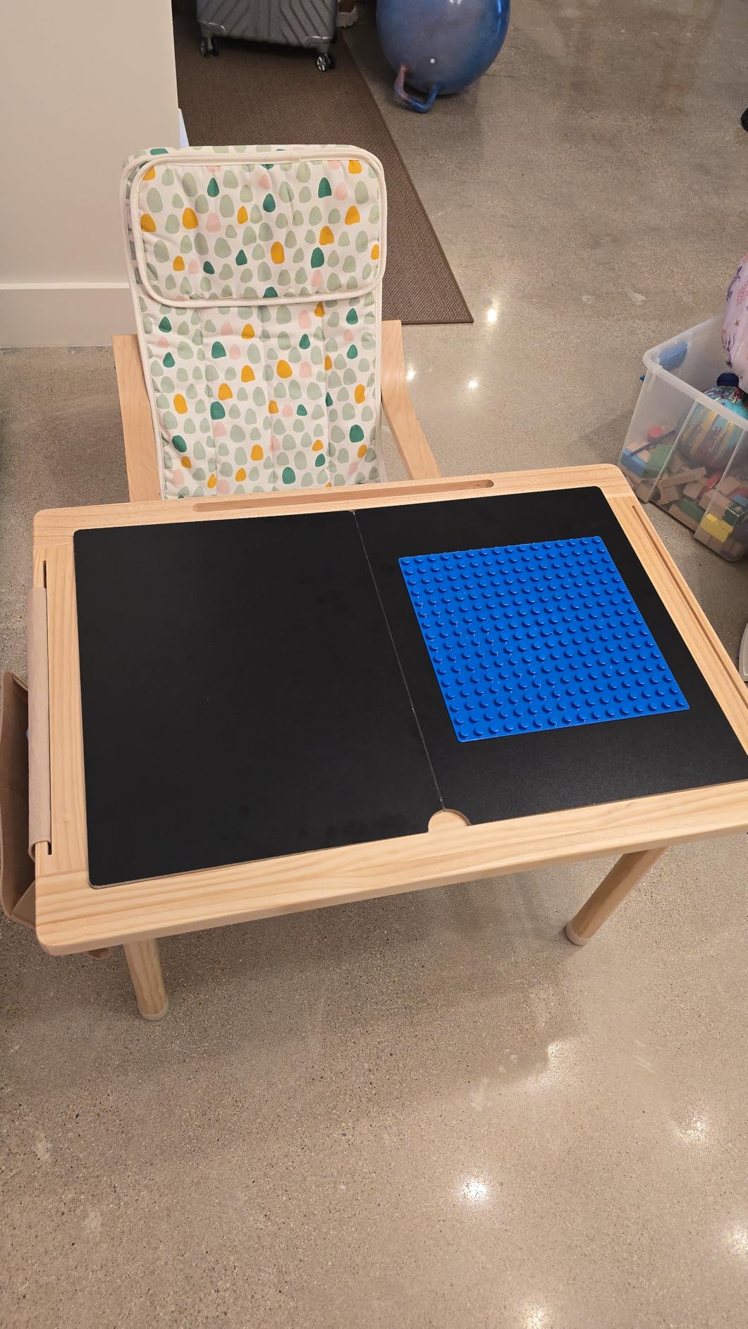 28 Large Wooden Kids Activity Table, Compatible with Lego & Duplo Bricks, 4 Foldable Storage Bins, Premium Solid Pine Wood Play Desk, Reversible Tabletop for Multi-Child STEM Learning & Crafts customer photo 2