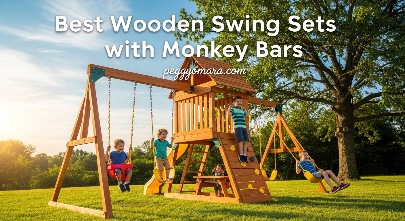 Best Wooden Swing Sets with Monkey Bars