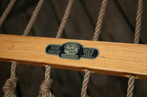 Original Pawleys Island Large Oatmeal DuraCord Rope Hammock - 13 ft. x 55 in., 2-Person, 450 lb Capacity, Oak Spreader Bar, Zinc-Plated Hardware, Handcrafted in the USA customer photo 1
