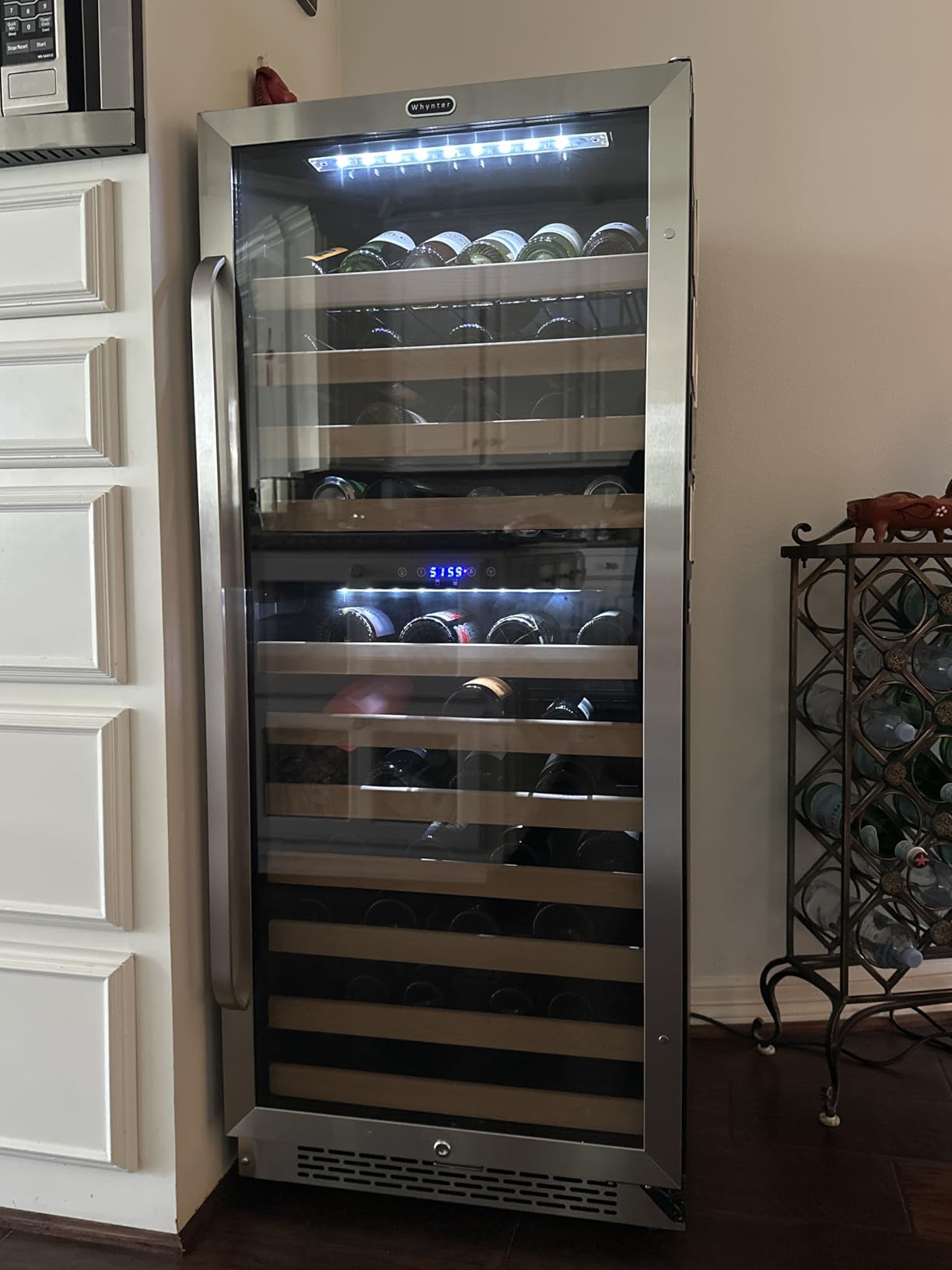 Whynter BWR-0922DZ 92 Built-in or Freestanding Stainless Steel Dual Zone Compressor Large Capacity Wine Refrigerator Rack for Open Bottles and LED Display, Dark Grey customer photo 2
