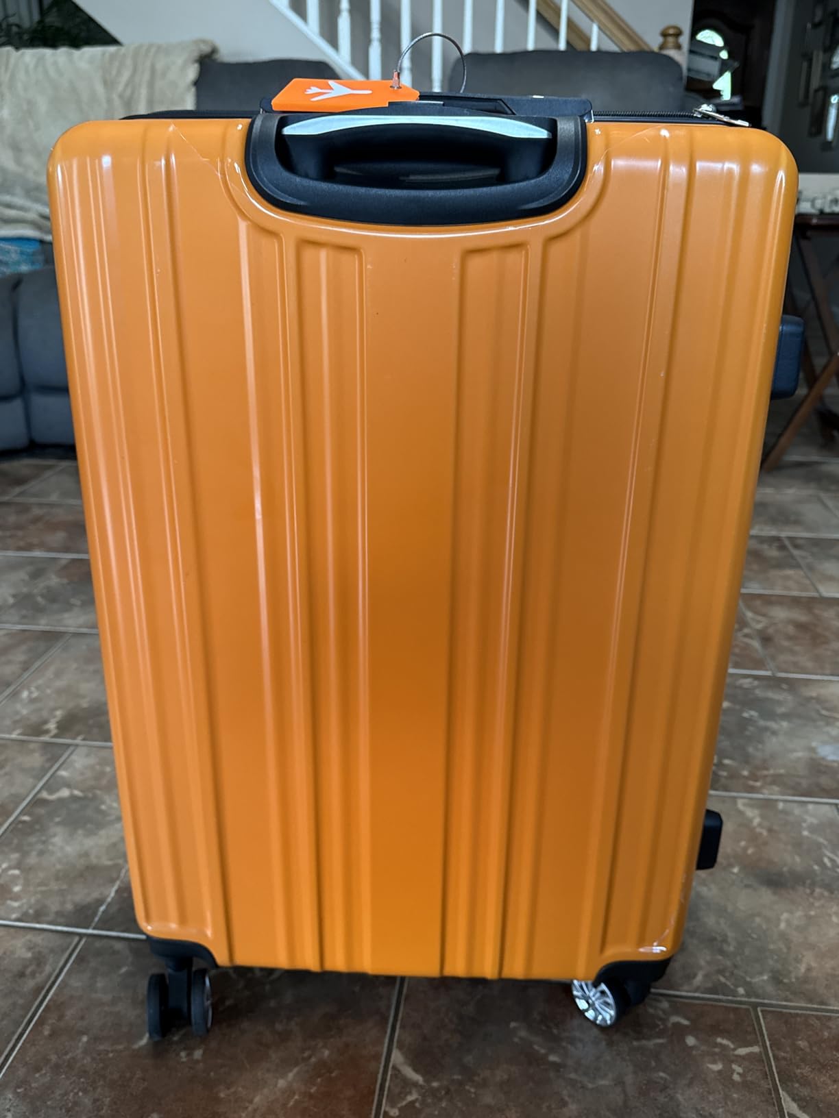 Coolife Luggage Sets, 5 Piece Durable Suitcase, Lightweight Carry on Luggage with PC+ABS Hardshell, Dual Spinner Wheels, TSA Lock and YKK Zipper (white grid new, 5 piece set) customer photo 2