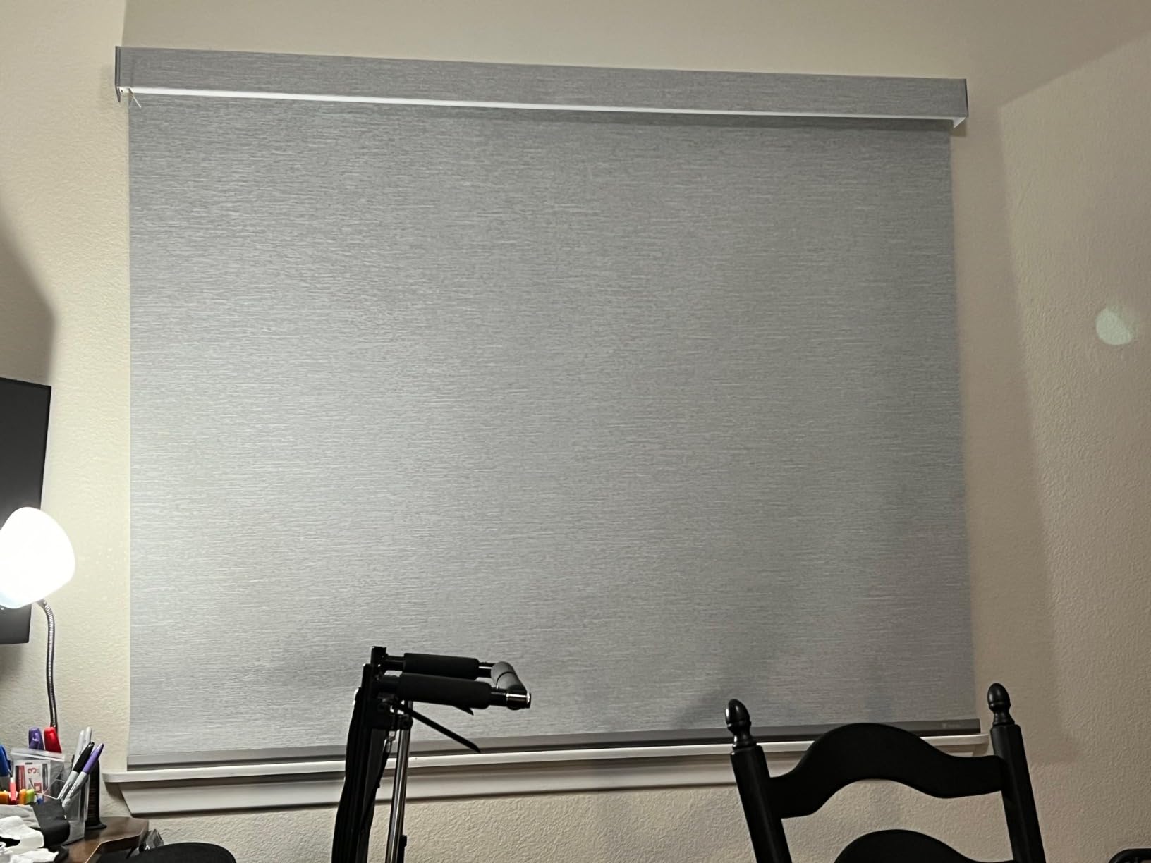 Yoolax Motorized Blinds with Remote, 100% Blackout Smart Roller Shades Work with Alexa, Google, Apple Home, Custom Automatic Shades with Voice Control for Bedroom Office (Linen Beige) customer photo 2