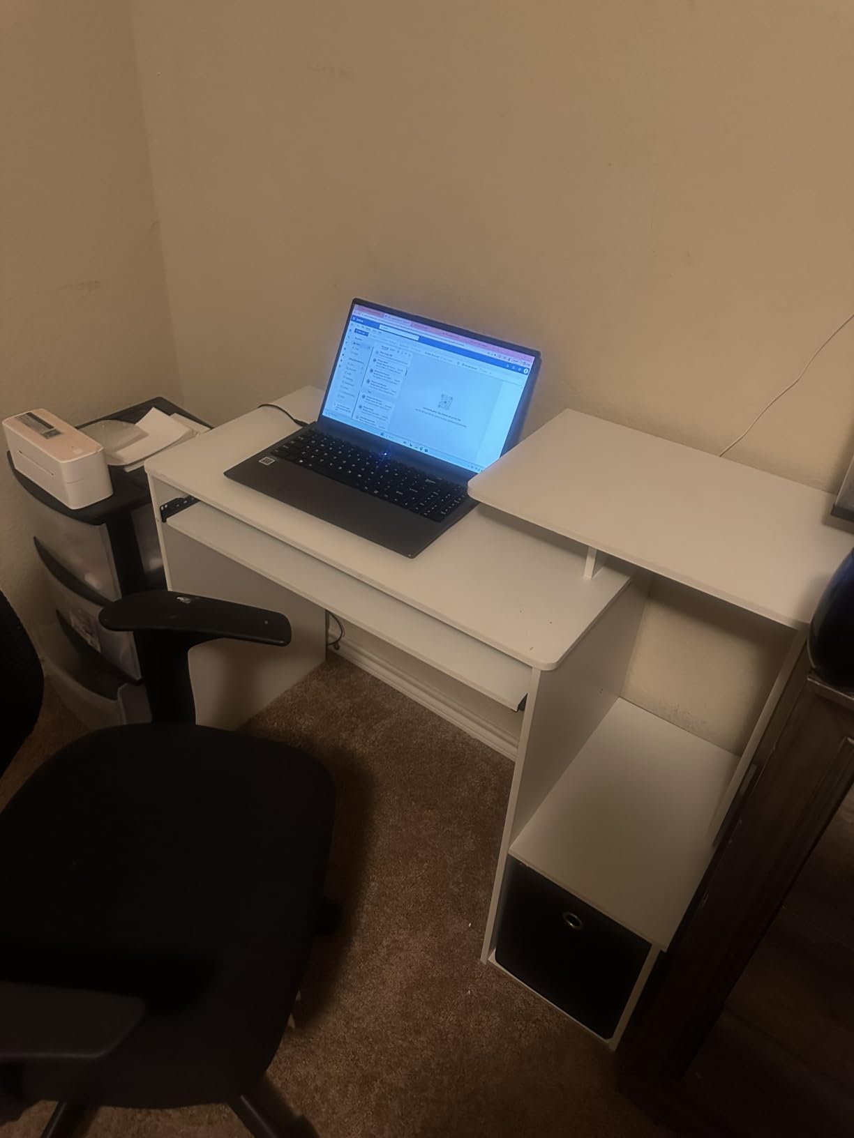 Furinno Econ Multipurpose Home Office Computer Writing Desk, White/Black customer photo 2