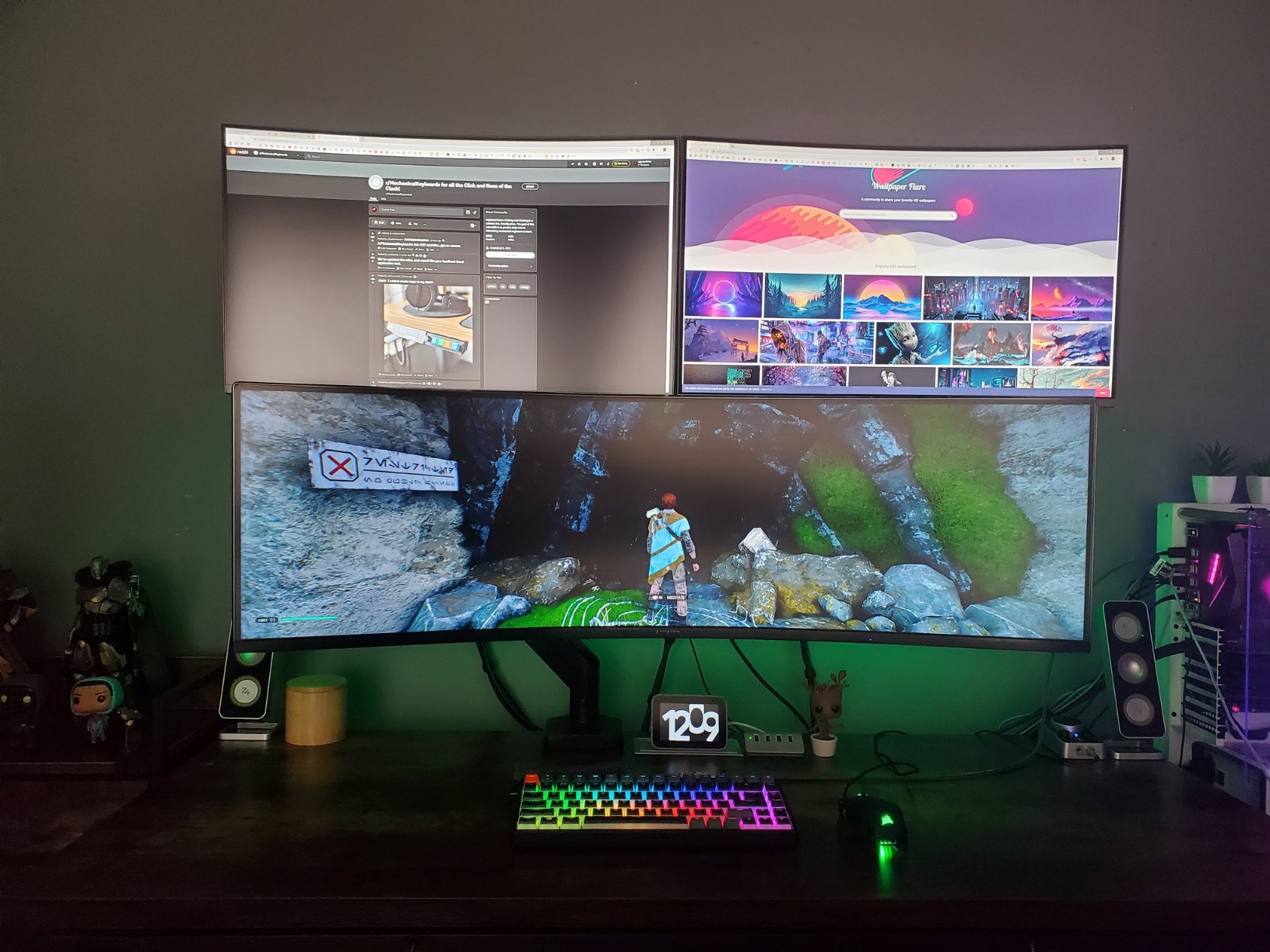 WALI Heavy Duty Single Monitor Arm for 13-49 inch 1000R Curved Screens, up to 44 Lbs, Adjustable Single Monitor Desk Mount with C-Clamp, Grommet Base, 75/100mm VESA Mount (GSM001XL), Black customer photo 2