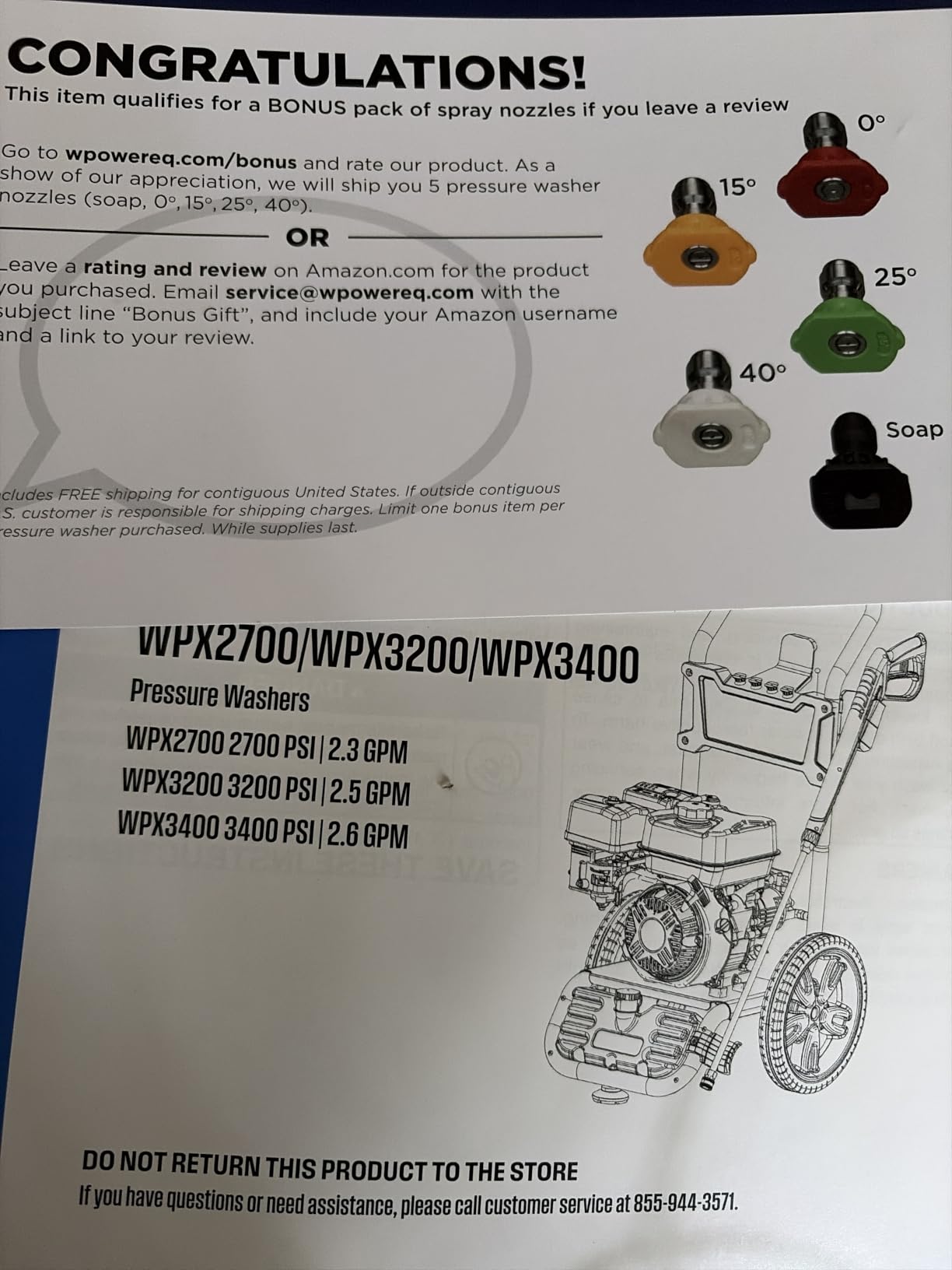 Westinghouse WPX3200 Gas Pressure Washer, 3200 PSI and 2.5 GPM, Onboard Soap Tank, Spray Gun and Wand, 5 Nozzle Set, for Cars/Fences/Driveways/Homes/Patios/Furniture customer photo 1