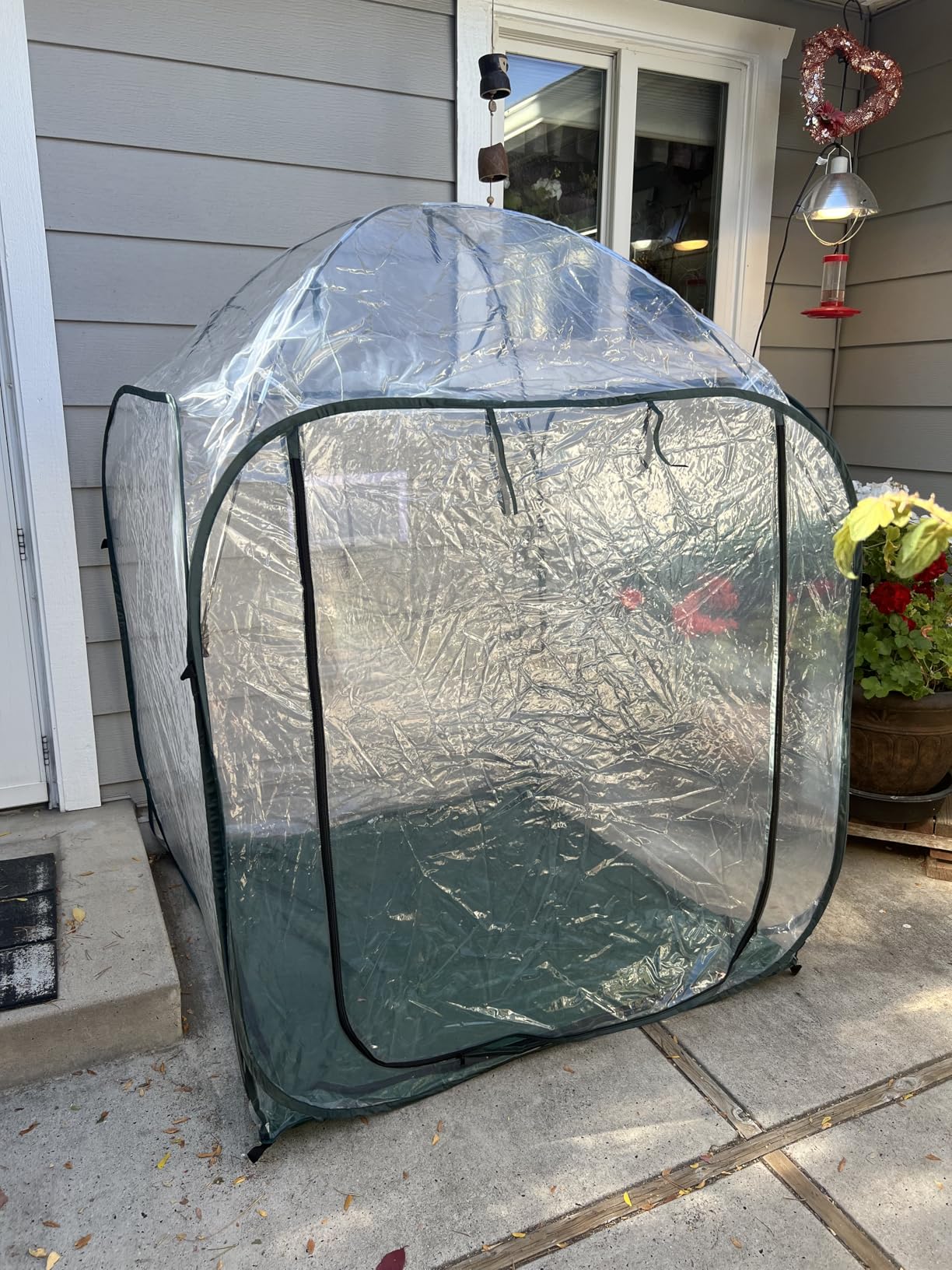 VIVOSUN 57x57x77-Inch Transparent Mini Walk-in Green House with Window and Anchor, Plant Garden Hot House 2 Tiers 8 Shelves, 4.7 x 4.7 x 6.4 FT customer photo 1