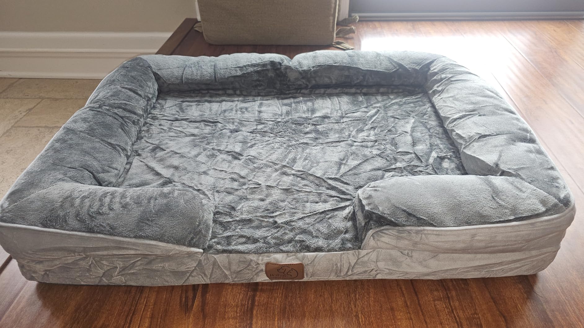 Bedsure Orthopedic Dog Beds Large Sized Dog - Washable Large Dog Cat Bed Waterproof, Comfort Dogs Couch Sofa with Washable Removable Cover, Pet Bed with Nonskid Bottom, Grey, 35