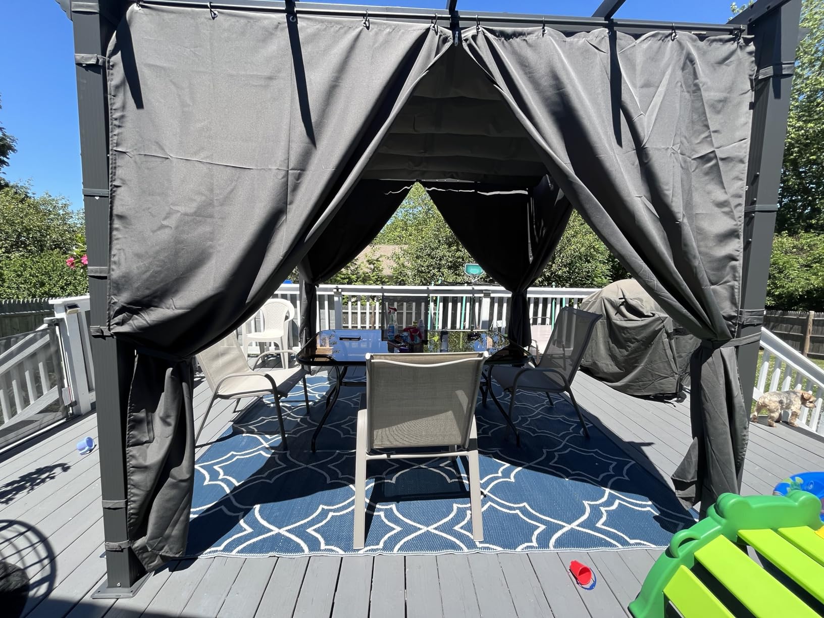 PURPLE LEAF 10' X 12' Outdoor Retractable Pergola with Sun Shade Canopy Patio Metal Shelter for Garden Porch Beach Pavilion Grill Gazebo Modern Yard Grape Trellis Pergola, Beige customer photo 2