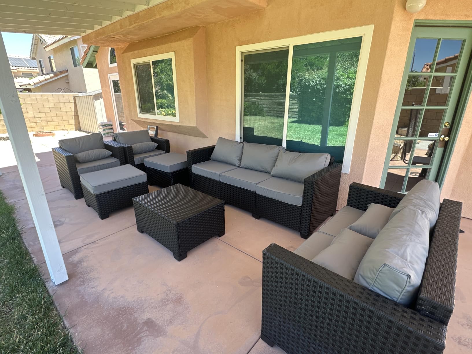 Rattaner Patio Furniture Sets 7 Pieces Outdoor Furniture Sectional Patio Couches Set with Storage Table Light Grey Cushions customer photo 1