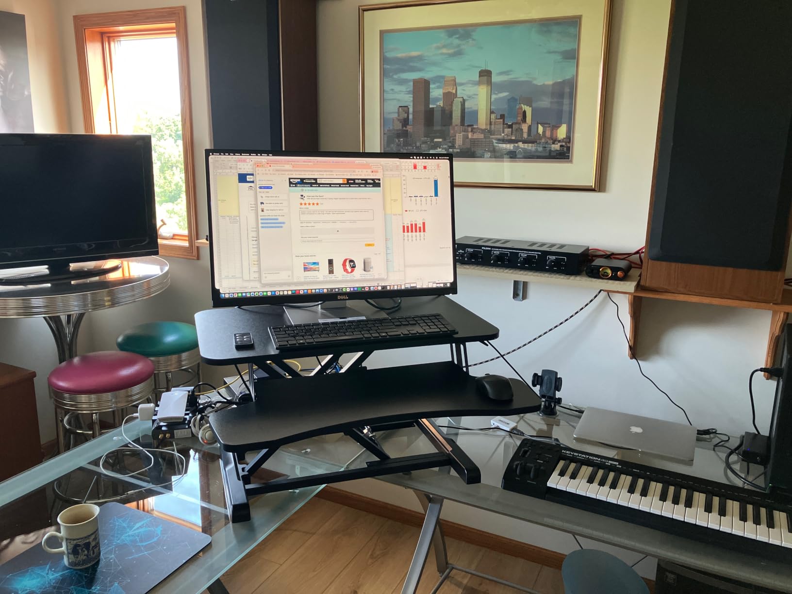 VIVO 42 inch Desk Converter, K Series, Height Adjustable Sit to Stand Riser, Dual Monitor and Laptop Workstation with Wide Keyboard Tray, Black, DESK-V042KB customer photo 2