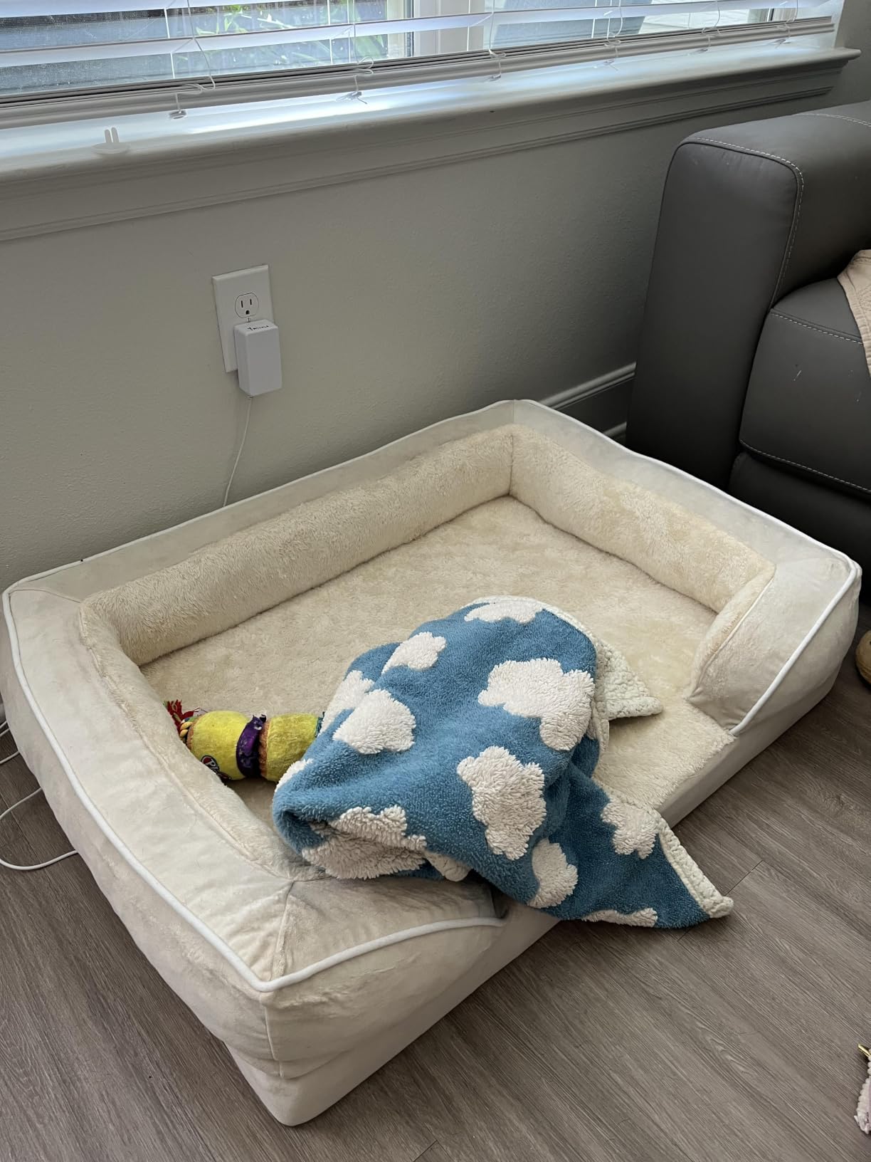 Comfort Expression Orthopedic Dog Bed for Extra Large Dogs with Bolster | Waterproof Dog Couch Bed with Washable Cover & Non-Slip Bottom, Supportive Egg Crate Foam XL Pet Bed, 42x30 Inch customer photo 1