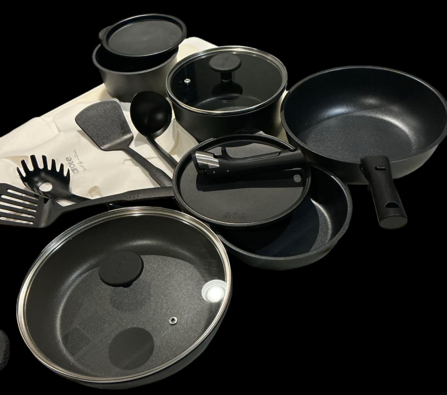 CAROTE 19pcs Pots and Pans Set, Nonstick Cookware Set Detachable Handle, Induction Kitchen Cookware Sets Non Stick with Removable Handle, RV Cookware Set, Oven Safe customer photo 2