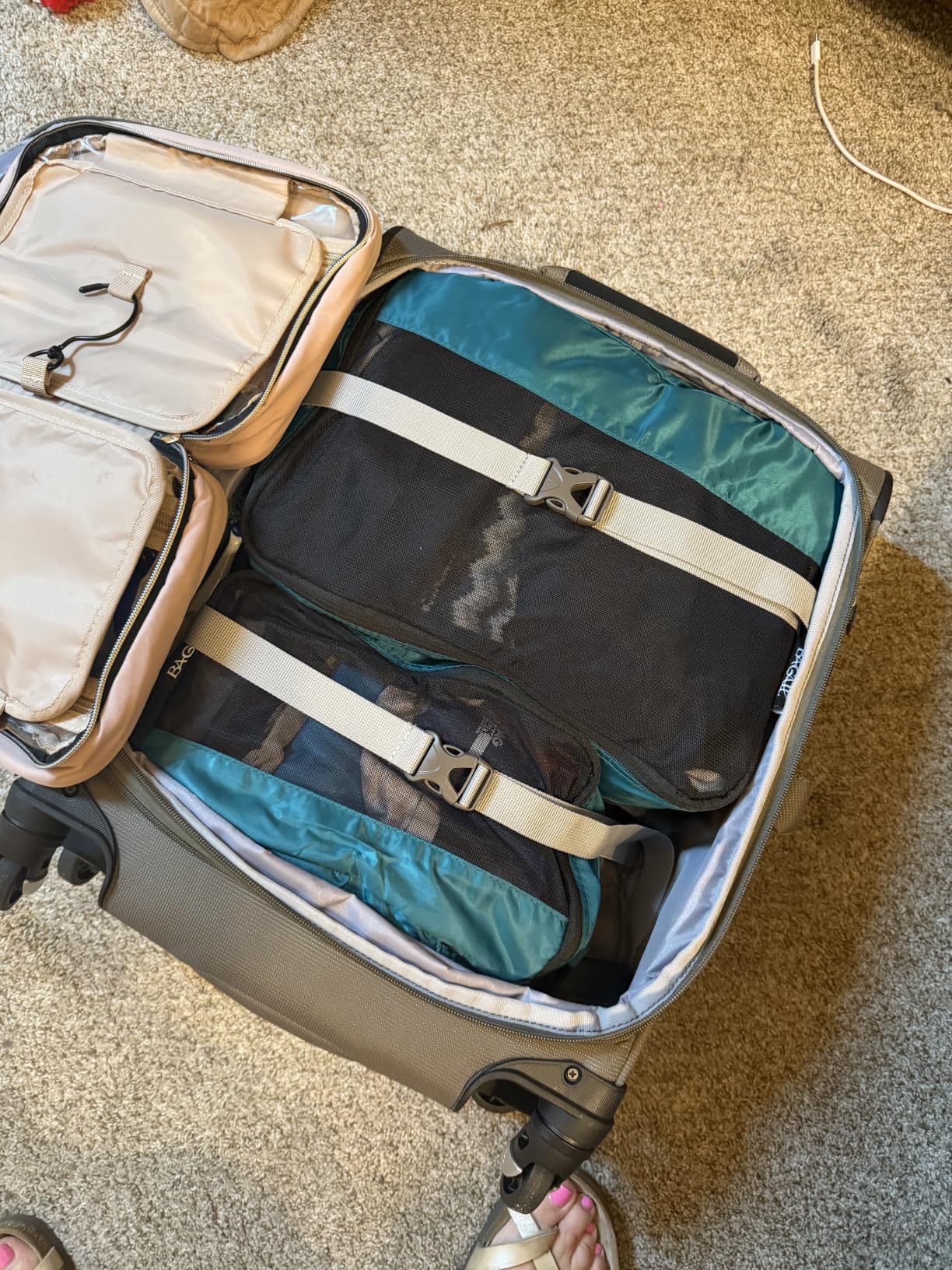 Travelpro Maxlite 5 Softside Expandable Luggage with 4 Spinner Wheels, Lightweight Suitcase, Men and Women, Ensign Blue, Checked-Medium 25-Inch customer photo 2