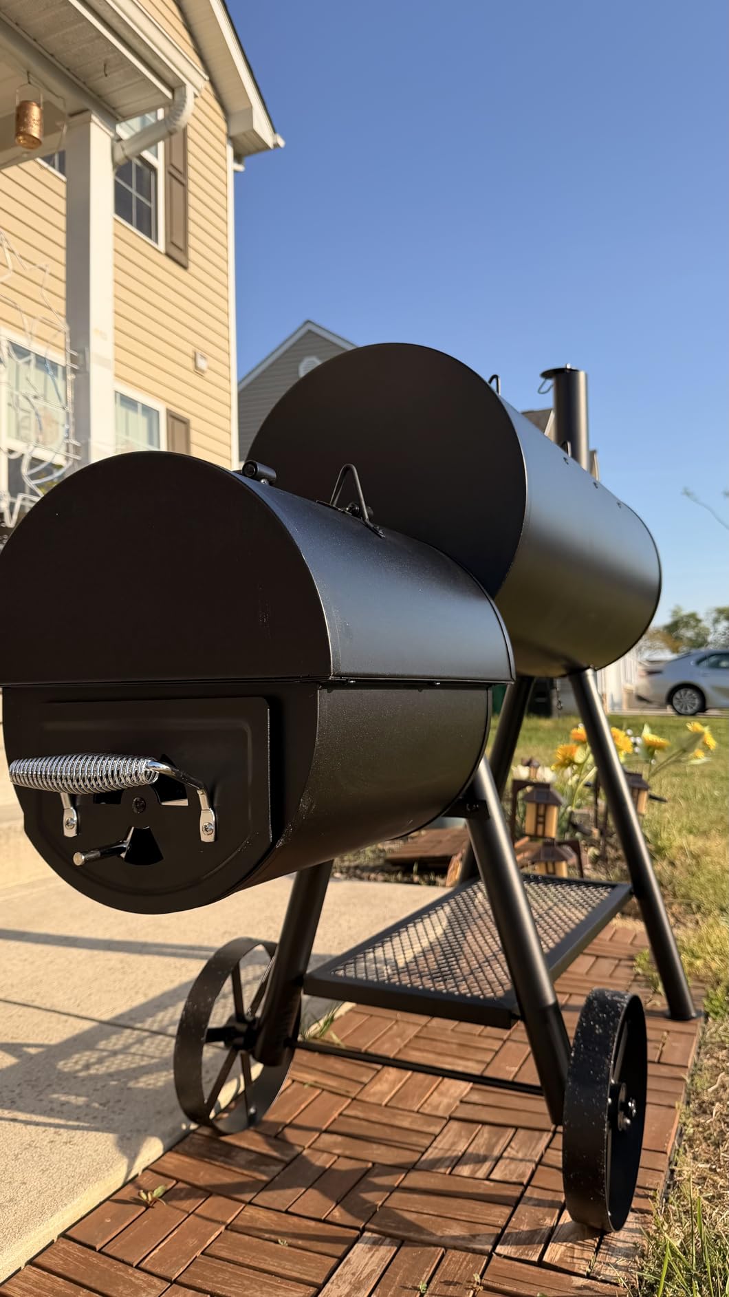 Sophia & William Charcoal Grill with Offset Smoker, 512 Square Inches Outdoor BBQ Grill Offset Charcoal Smoker for Patio, Garden, Picnics, Camping, Backyard Cooking, Black customer photo 2