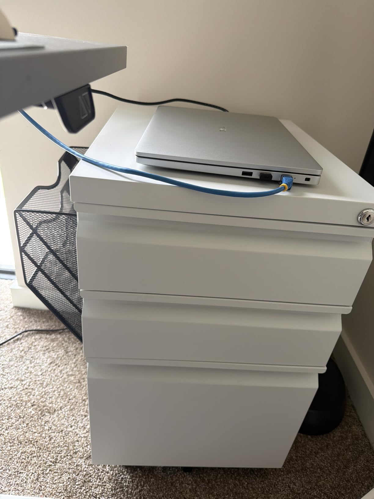 Letaya 3 Drawer Mobile File Cabinet with Lock, Under Desk Metal Filing Cabinets for Home Office Organizer Letters/Legal/A4(Fully Assembled-White) customer photo 1