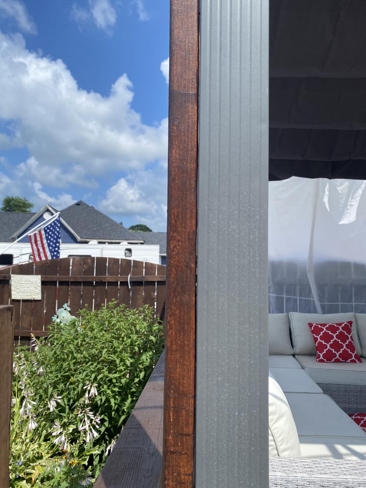 BPS 12' x 16' Aluminum Outdoor Pergola with Sun Shade Canopy & Roller Shade | Wind-Resistant Retractable Aluminum Frame Pergola with Canopy and Roller Shade Curtains for Patios Backyard Deck Garden customer photo 2