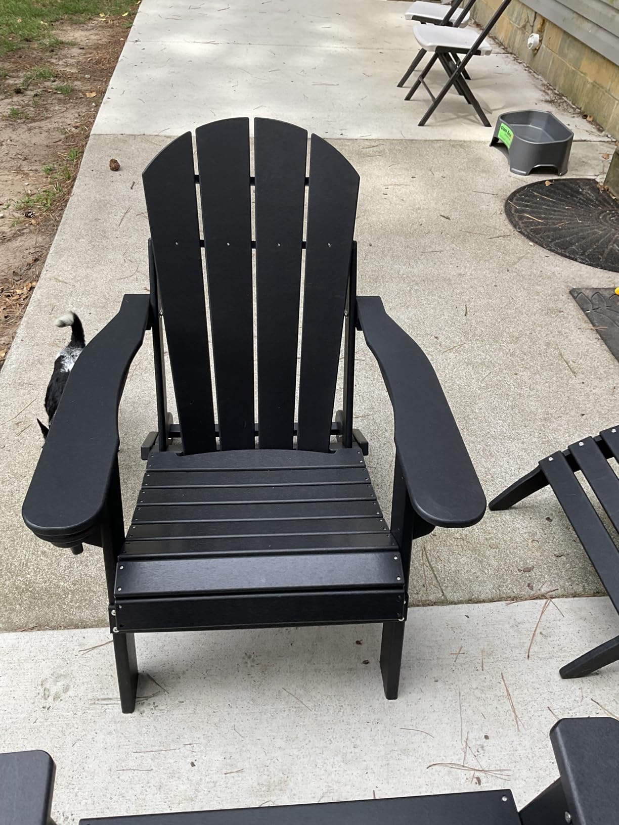 GREENVINES Folding Adirondack Chairs Set of 2 | HDPE Plastic | Fire Pit Chair | All Weather | Cup Holder | Blue | for Deck Backyard Patio Outdoor Garden customer photo 2