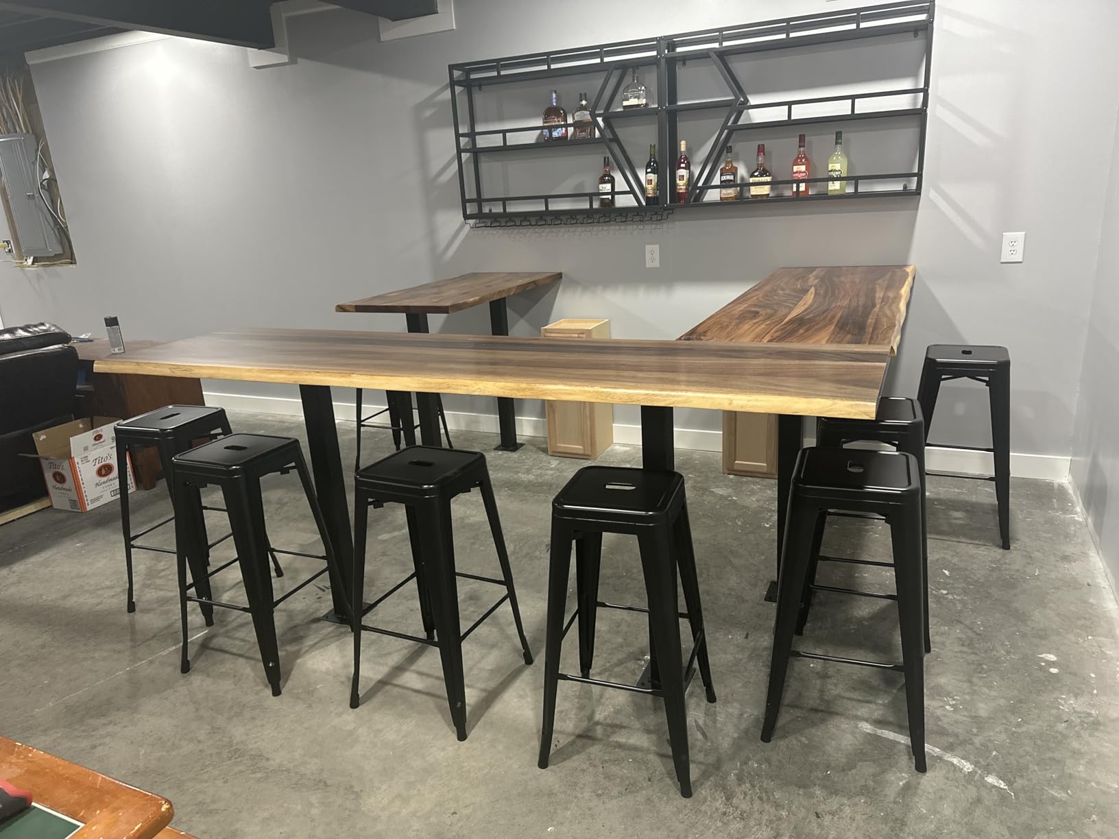 Furmax 30 Inch Metal Bar Stools Set of 4, Counter Height Stools, Industrial Bar Chairs Patio Stool Stackable Stool for Kitchen/Dining Room/Indoor Outdoor (Dark Black, 30'' Backless) customer photo 2