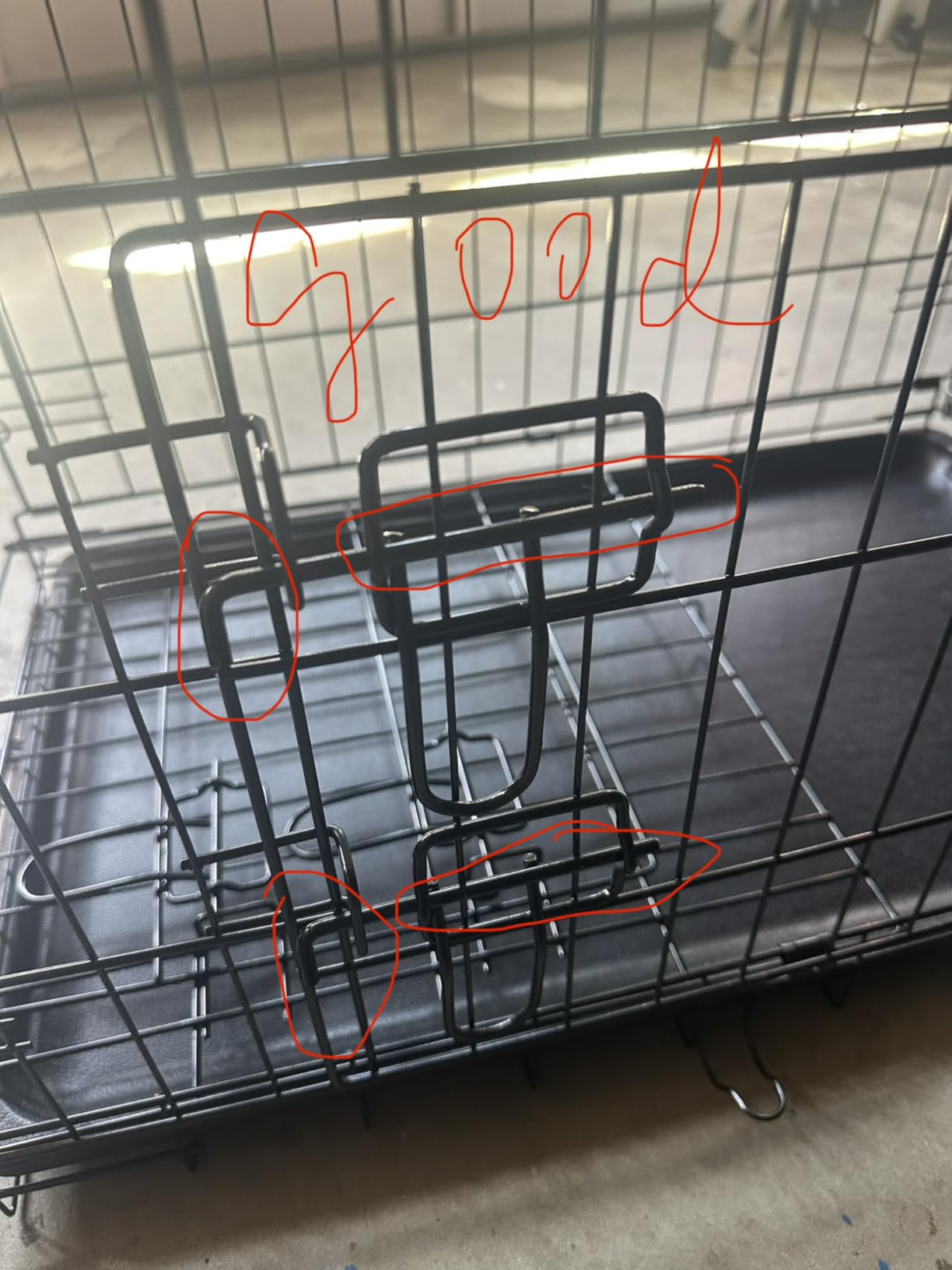 FDW Dog Crate Dog Kennel Cage with Double Door, 36 inch Folding Metal Wire Dog Cage with Removable Tray & Divider Panel, Pet Crate for Medium Dogs, Black customer photo 2