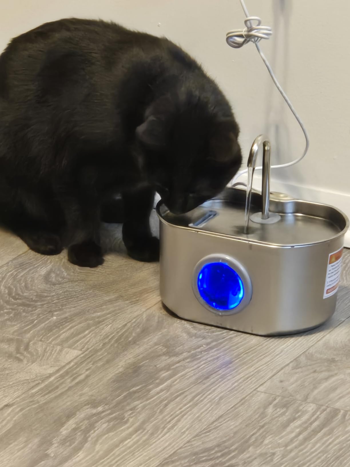 Cat Water Fountain Stainless Steel: 108oz/3.2L Cat Fountain for Drinking | Pet Water Fountain Inside - Automatic Dog Watering Dispenser Bowl - Pet Feeding & Watering Supplies - Water Level Window customer photo 1