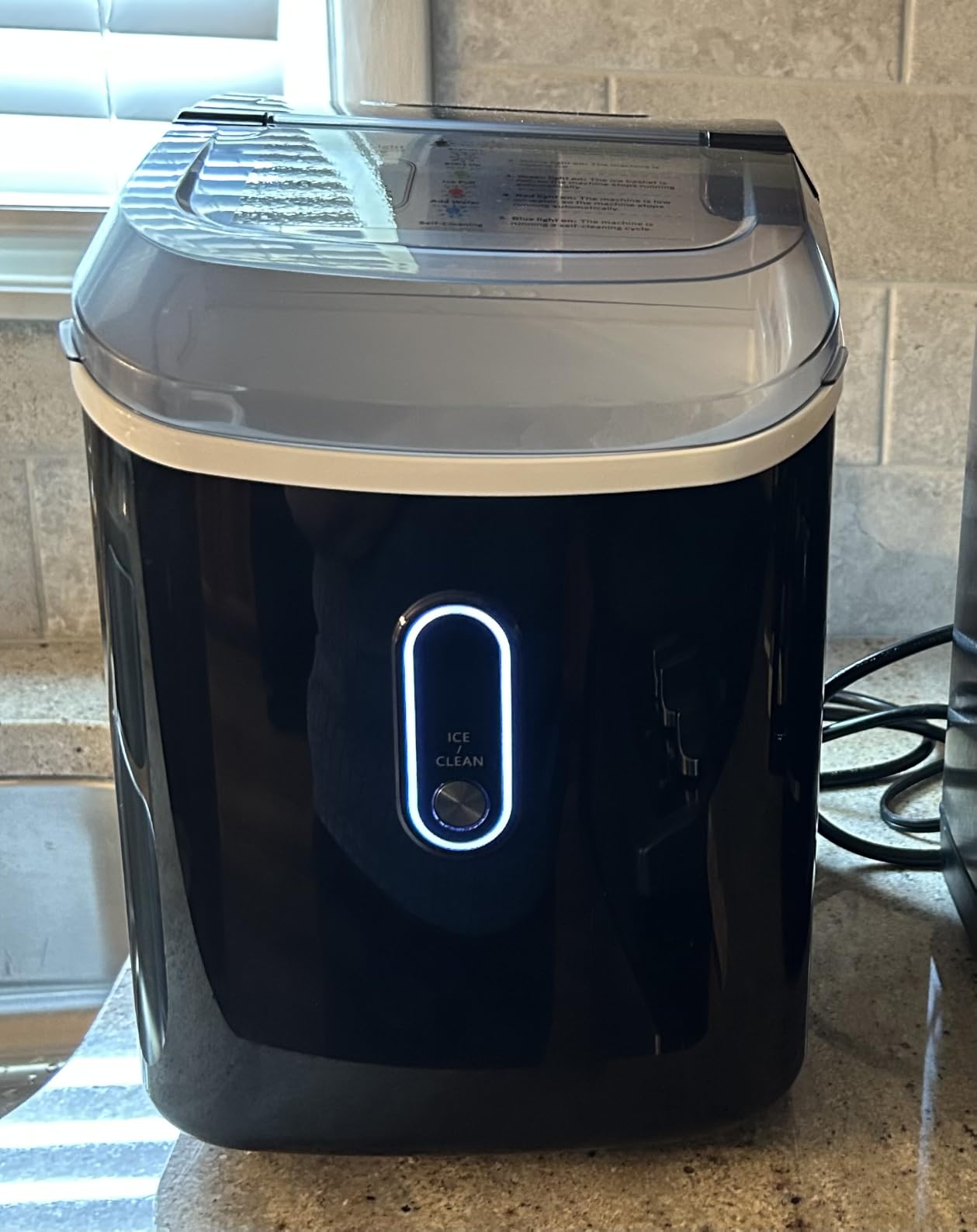 Nugget Ice Maker Countertop, Silonn Chewable Pellet Ice Machine with Self-Cleaning Function, 36lbs/24H Portable Ice Makers for Home Kitchen Office, Black customer photo 1