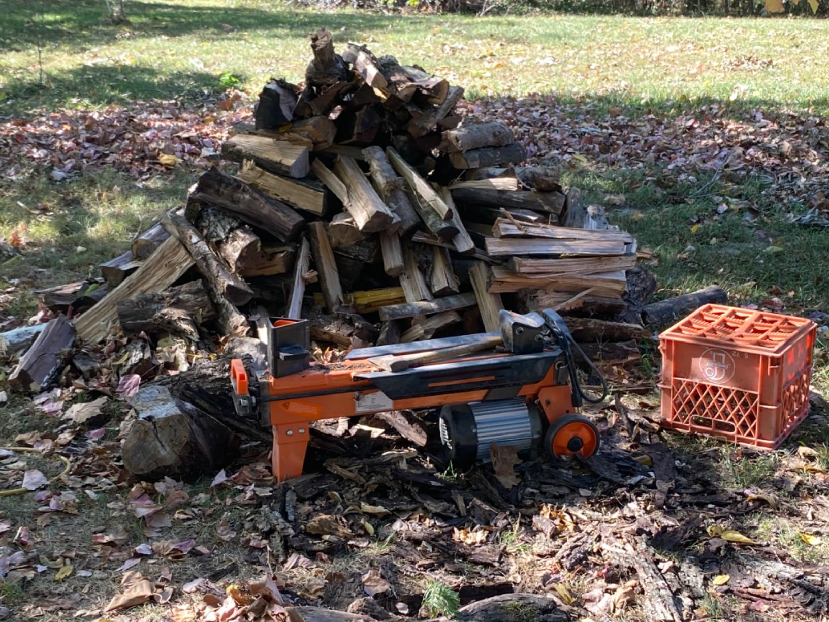 PROYAMA Log Splitter 7 Ton with Stand, Wood Splitter Electric Powered, Hydraulic Ram, Firewood Splitting Machine Black Stand customer photo 2