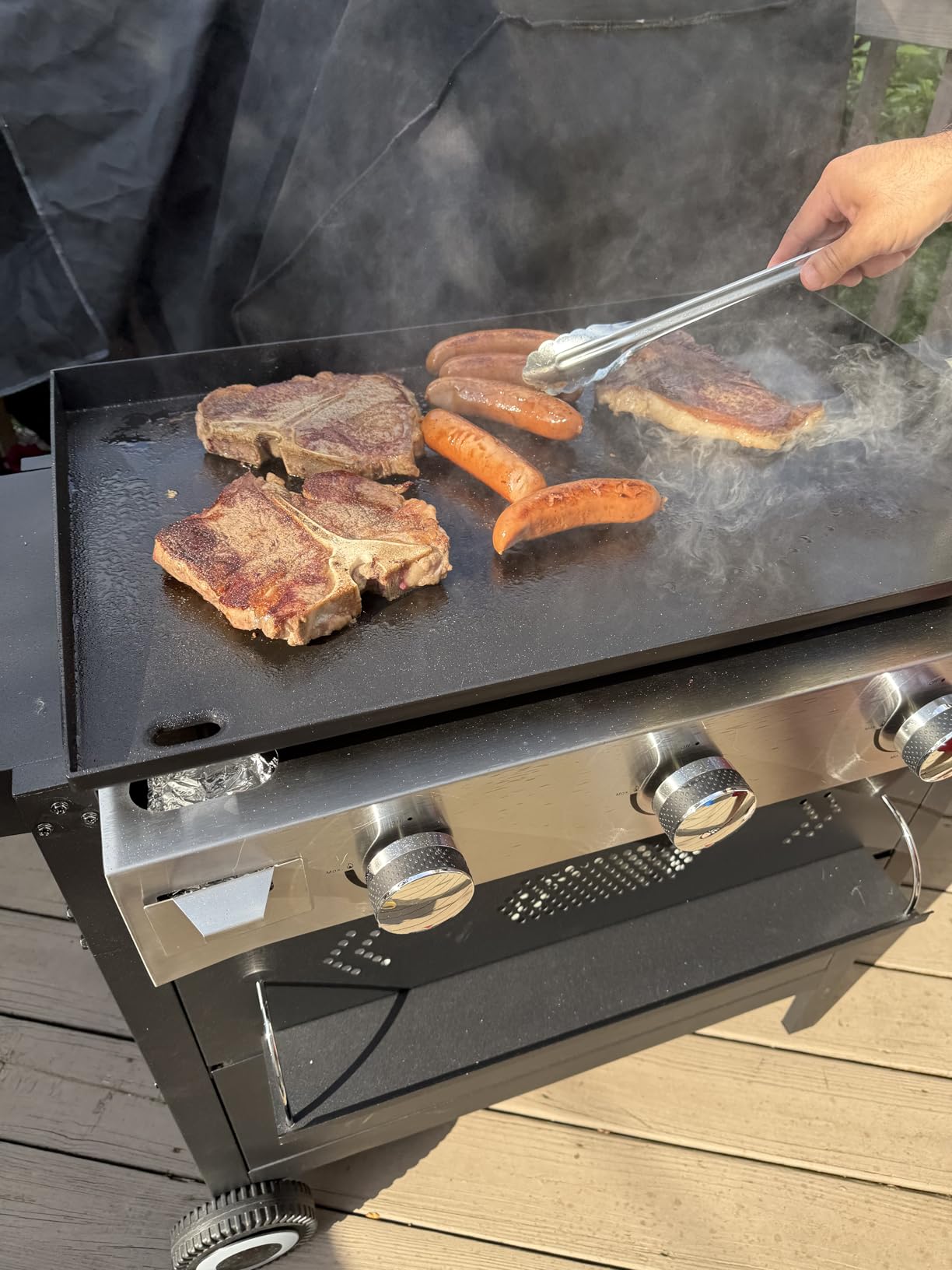 Captiva Designs 27 in Flat Top Griddle Grill with Ceramic Coated Cast Iron Pan, 3-Burner Propane Gas Griddle Grill, 33,000 BTU Output Flattop Grills for Outdoor Barbecue, Cooking and Party customer photo 1