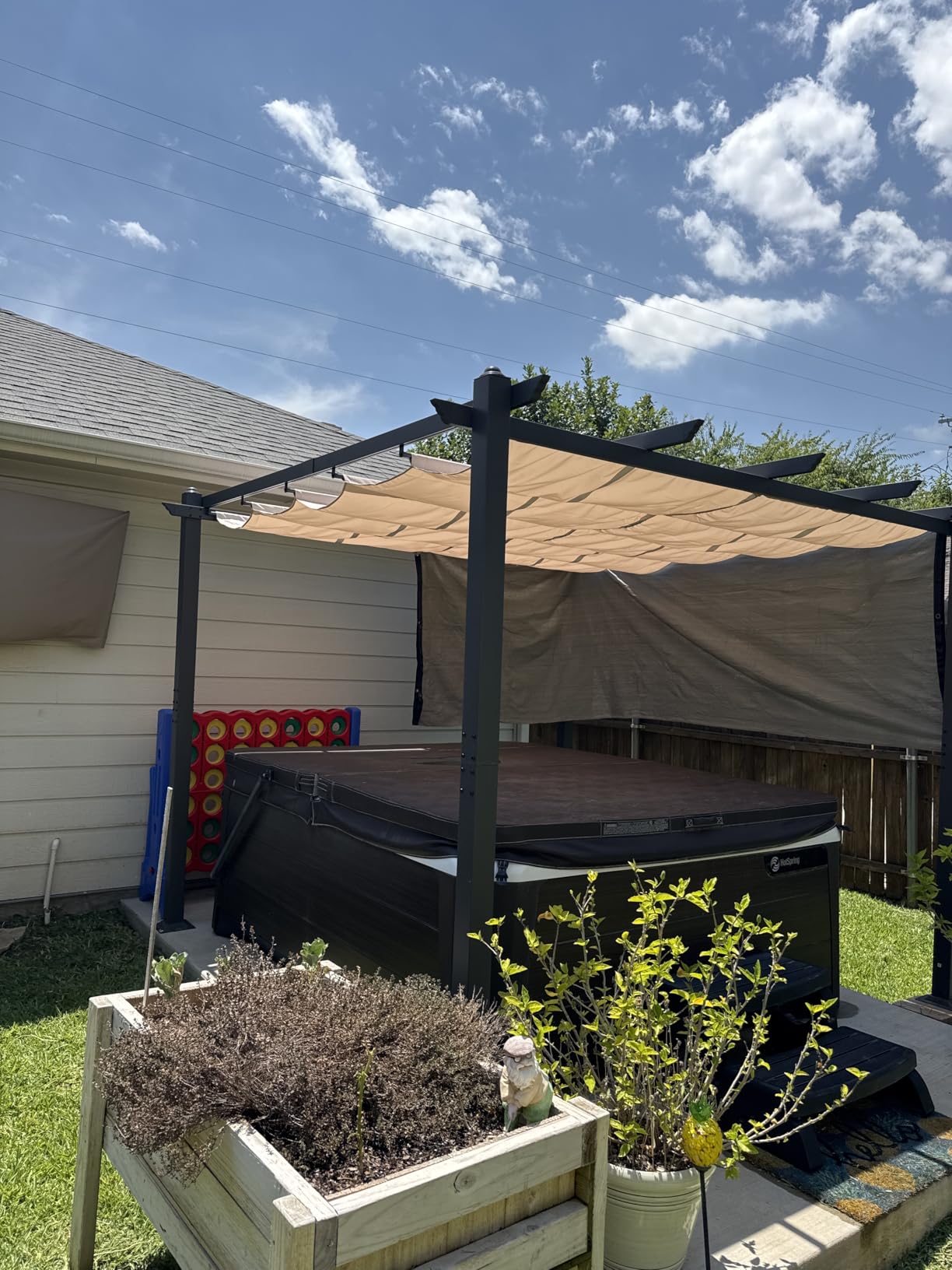 VINGLI 10'x 13' Outdoor Pergola With Retractable Canopy and Adjustable Roof for Deck, Porch, Garden, Yard (Khaki) customer photo 1