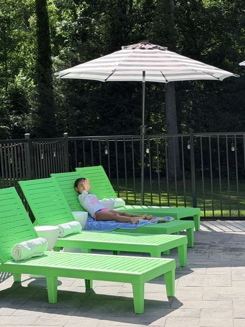 Nestl Patio Chairs - Grey Chaise Lounge Chair Outdoor, 5-Position Adjustable Sun Tanning Chair, Waterproof Pool Lounge Chairs Set of 2, Reclining Lawn Chair, Lightweight Outdoor Lounge Chairs customer photo 1