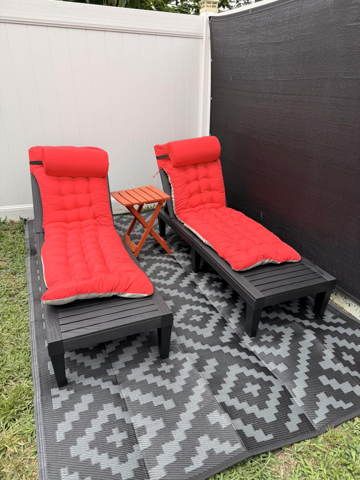 Nestl Patio Chairs - Grey Chaise Lounge Chair Outdoor, 5-Position Adjustable Sun Tanning Chair, Waterproof Pool Lounge Chairs Set of 2, Reclining Lawn Chair, Lightweight Outdoor Lounge Chairs customer photo 2