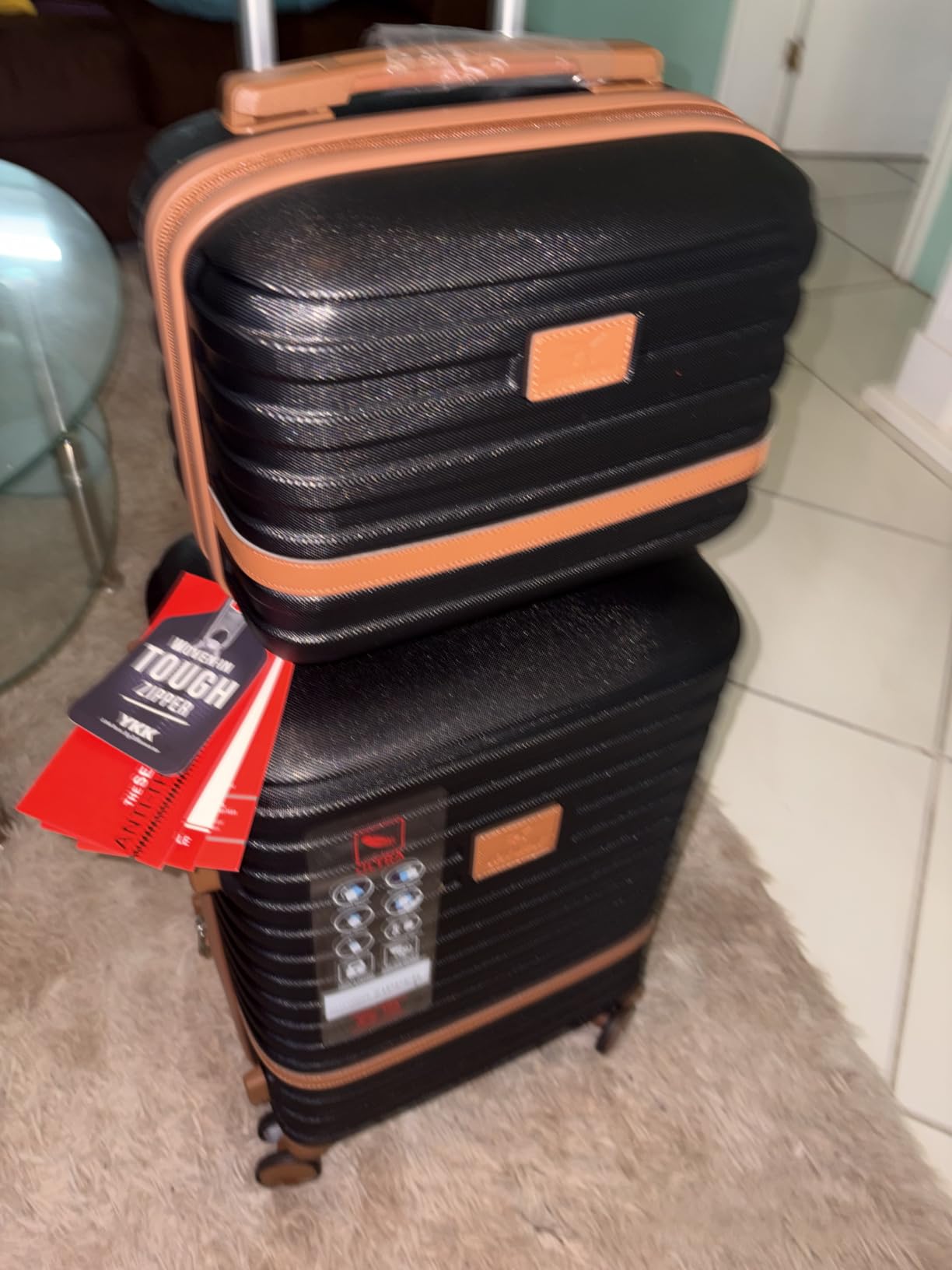 Joyway Luggage Set 7 Piece Suitcase Sets with Spinner Wheel,Hardside Expandable Travel Laggage with TSA Lock (18/20/24/28 White customer photo 2